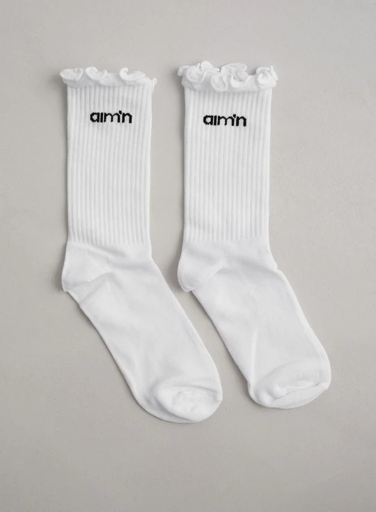 AIM´N Frill Logo Socks AIM´N 017 White 36-38