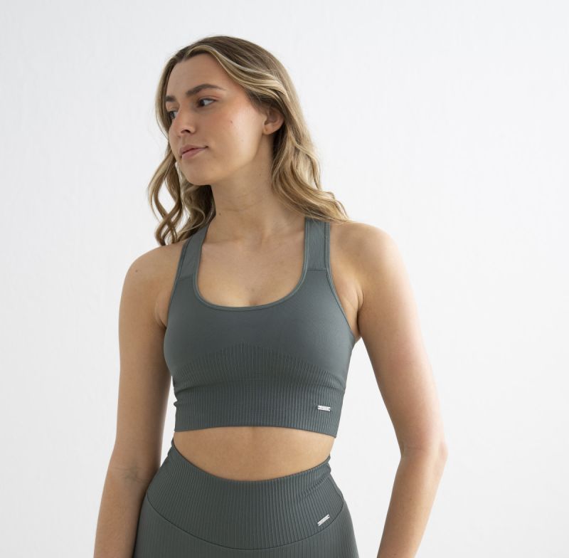 AIM´N High Support Ribbed Bra Trainingshosen & Jogginghosen AIM´N 112 Sage XS