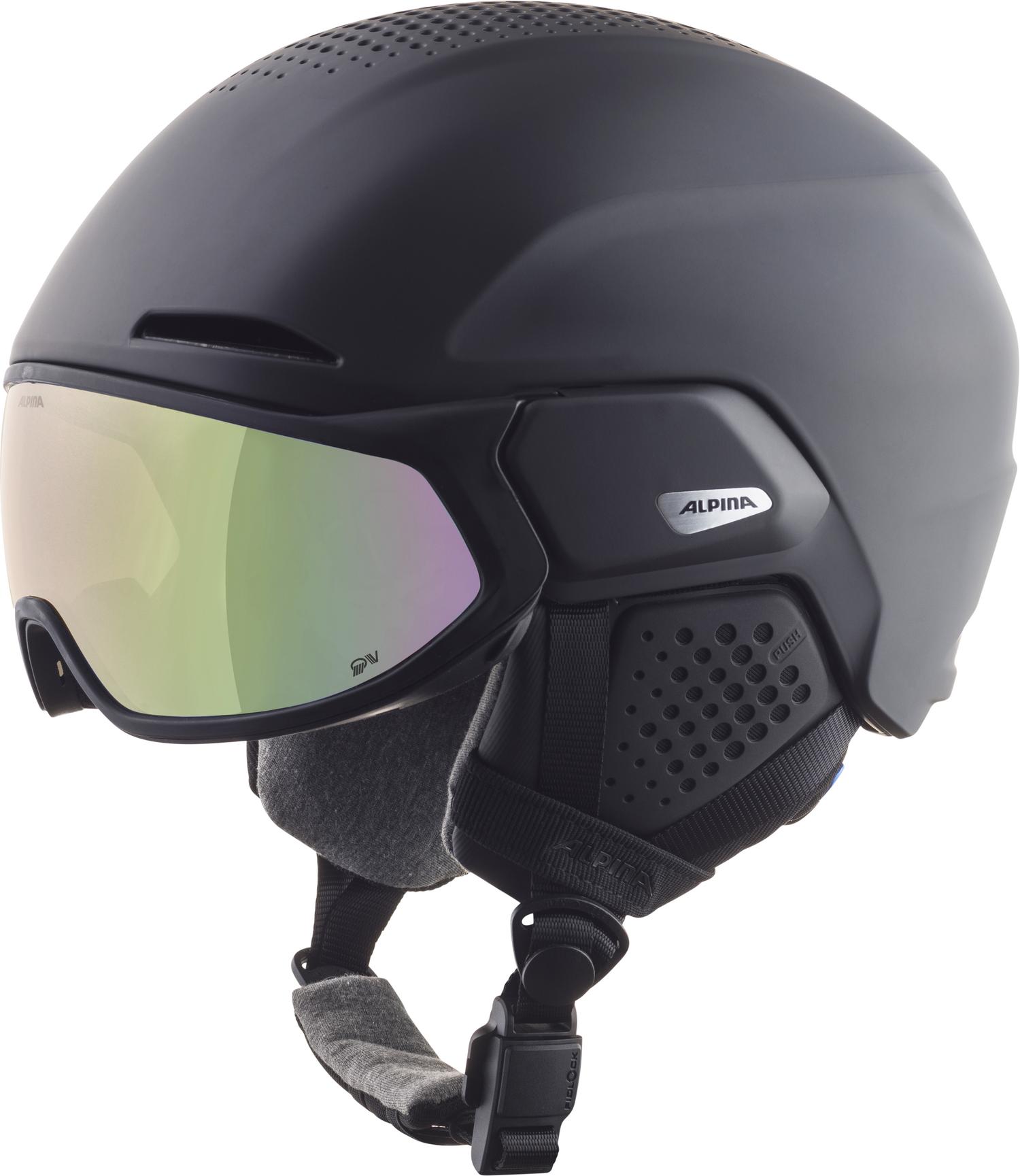 ALPINA ALTO QV Skihelm Skihelme ALPINA 32 black matt (cobalt green) 55