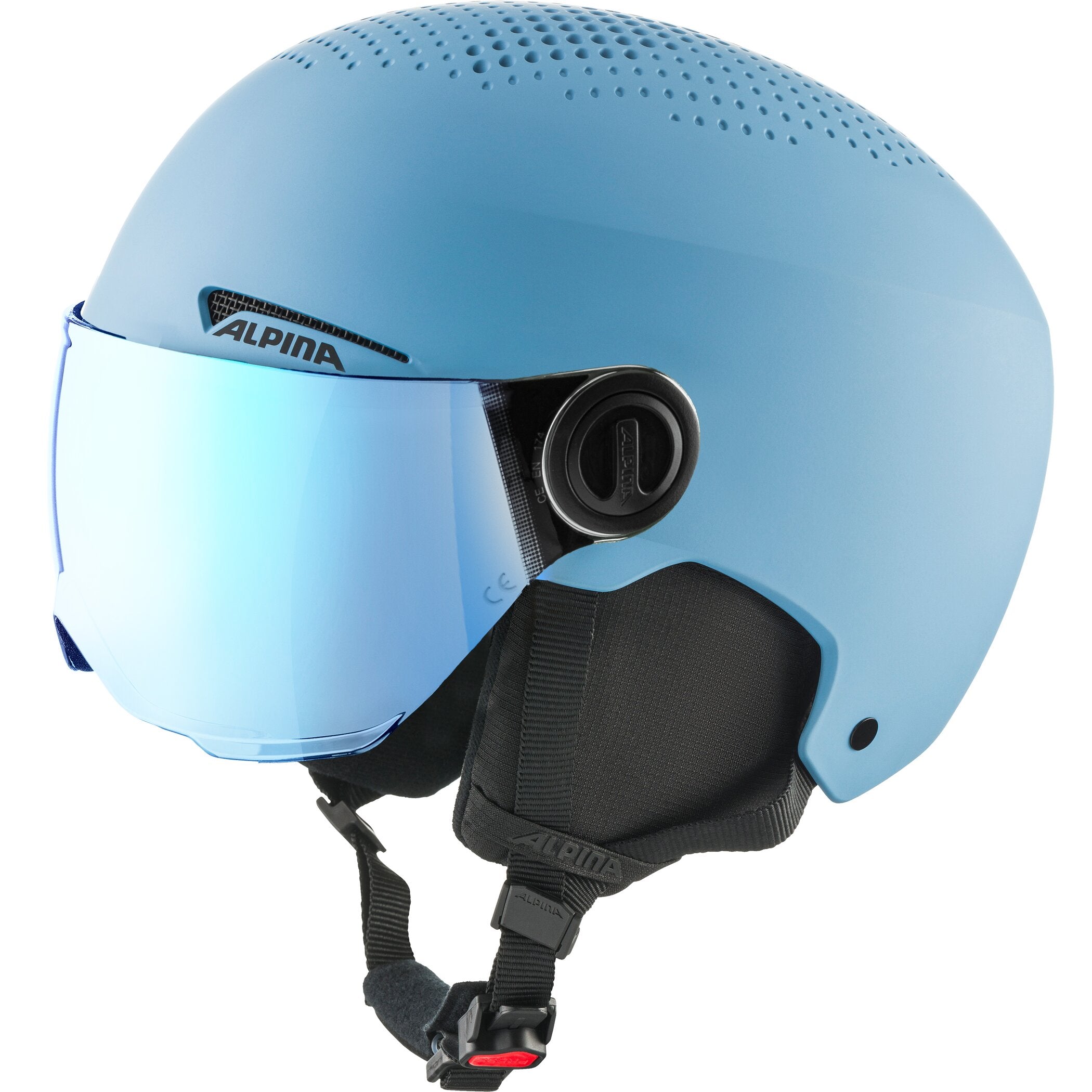 ALPINA Kinder Helm ZUPO VISOR Skihelme ALPINA 46 smoke-blue matt 48