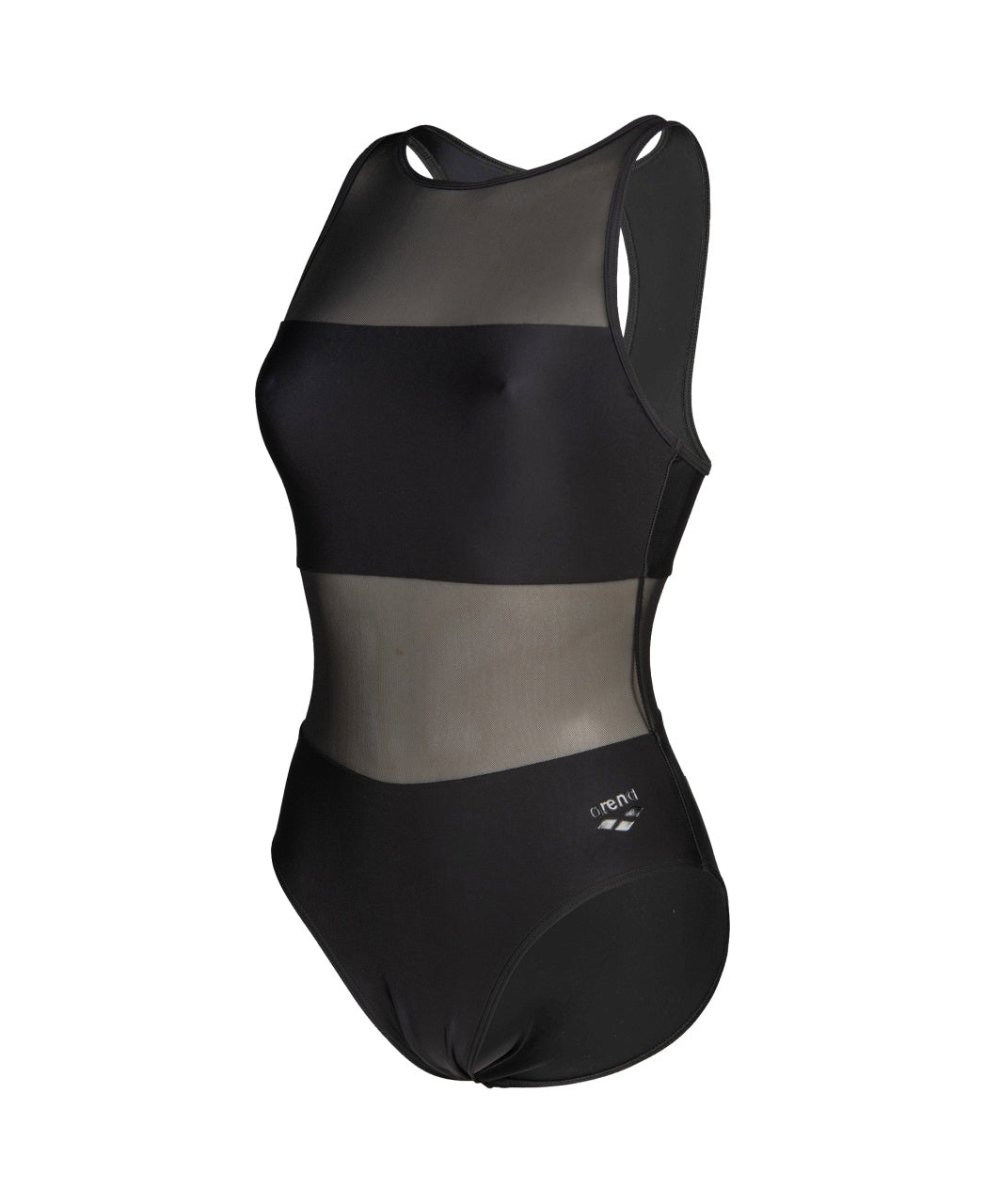 ARENA WOMEN'S ARENA MESH PANELS SWIMSUIT VENT BACK BLACK Badeanzug ARENA