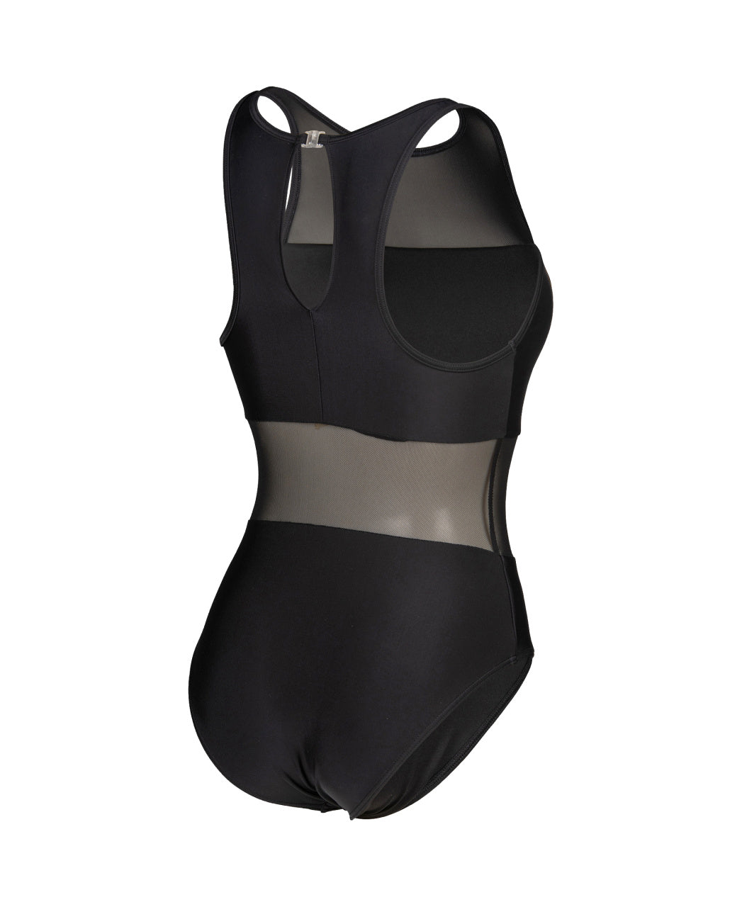 ARENA WOMEN'S ARENA MESH PANELS SWIMSUIT VENT BACK BLACK Badeanzug ARENA