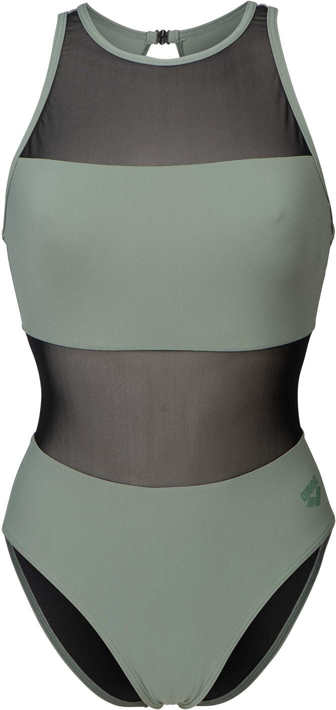 ARENA WOMEN'S ARENA MESH PANELS SWIMSUIT VENT BACK BLACK Badeanzug ARENA SAGE 38