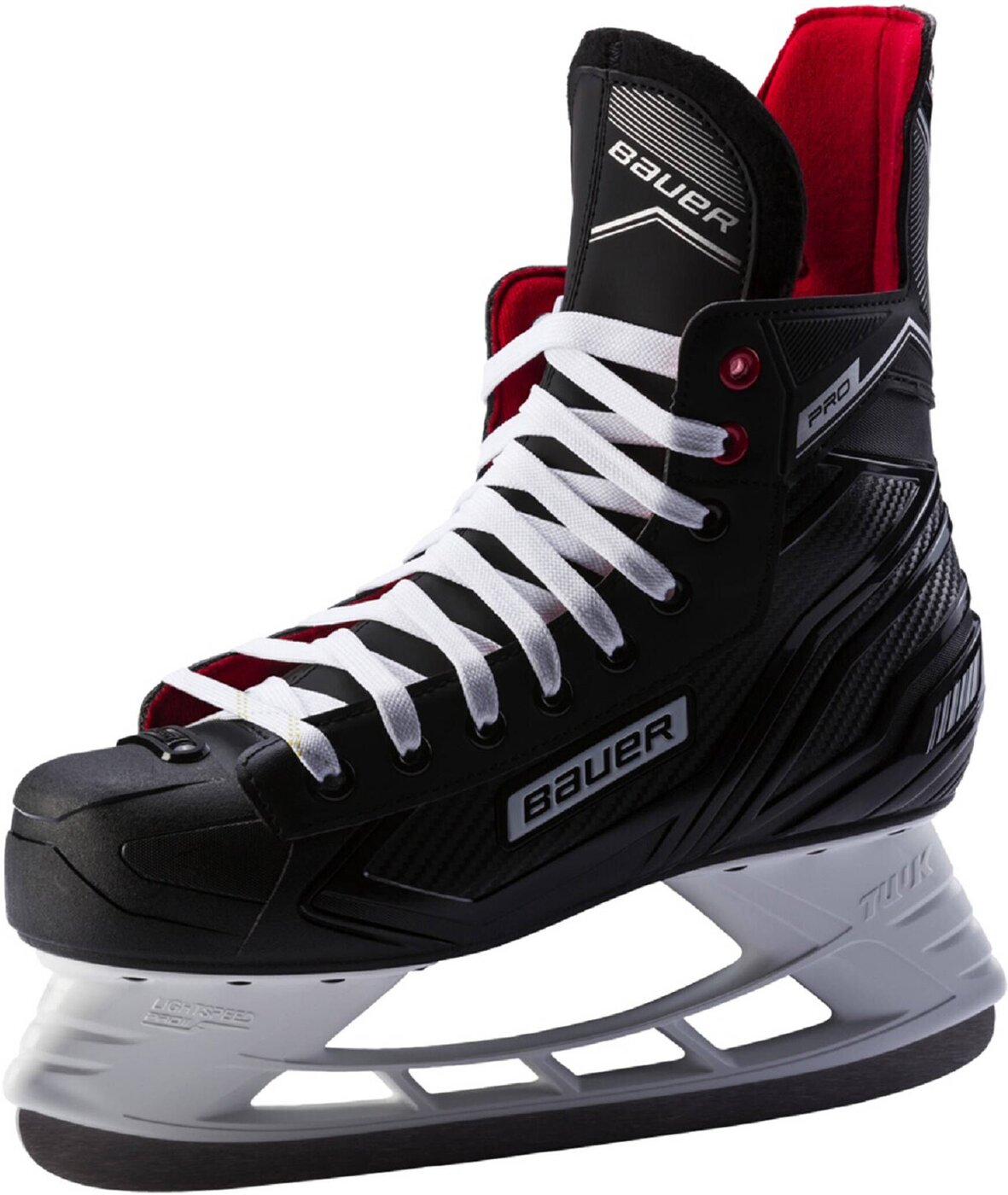 BAUER Ju.-Eishockey-Schuh Pro Skate Eishockey BAUER SCHWARZ-WEISS-ROT-SI 2