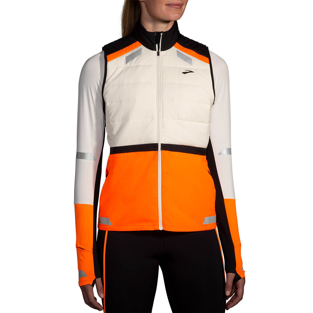 BROOKS Run Visible Insulated Vest 2.0 Laufjacken BROOKS 167 Ecru/Fluoro Flash/Blac S