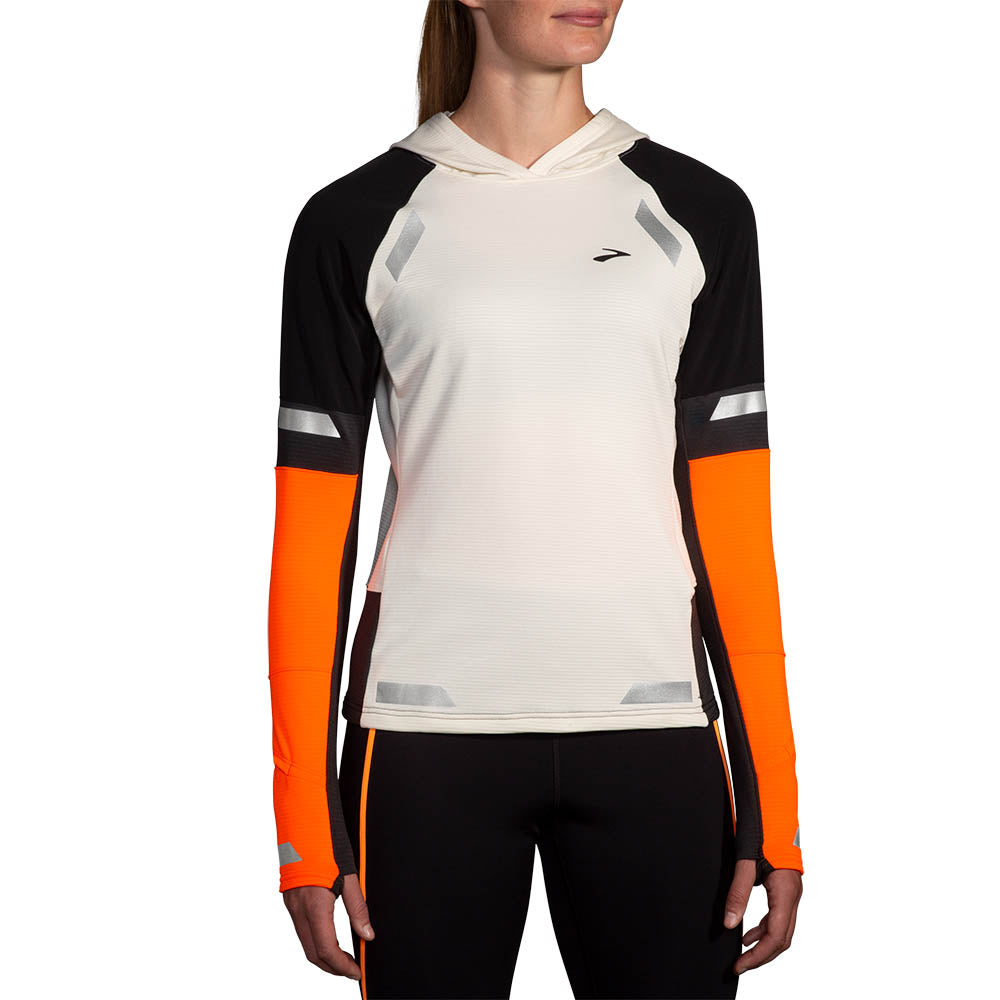 BROOKS Run Visible Thermal Hoodie 2.0 Laufjacken BROOKS 167 Ecru/Fluoro Flash/Blac S