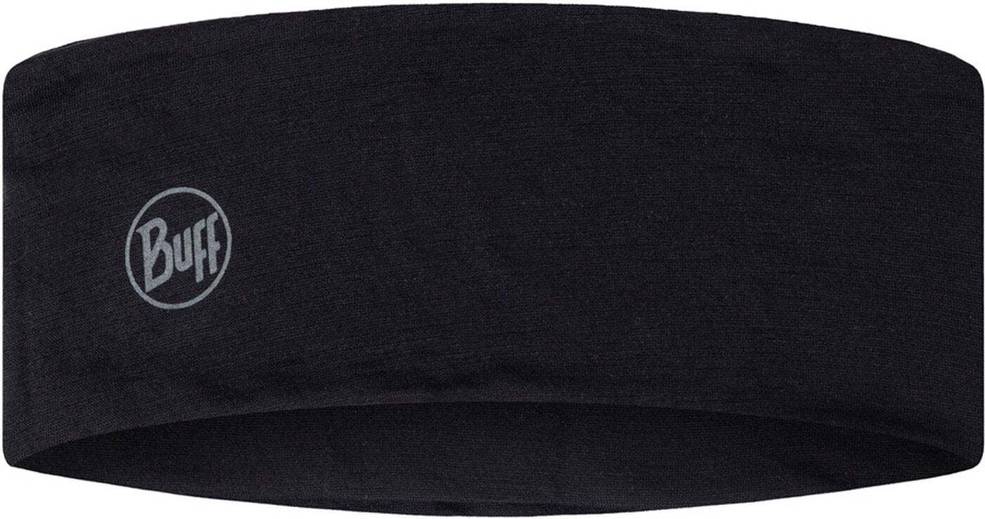 BUFF LW Merino Wool Headband Stirnbänder BUFF SOLID BLACK -