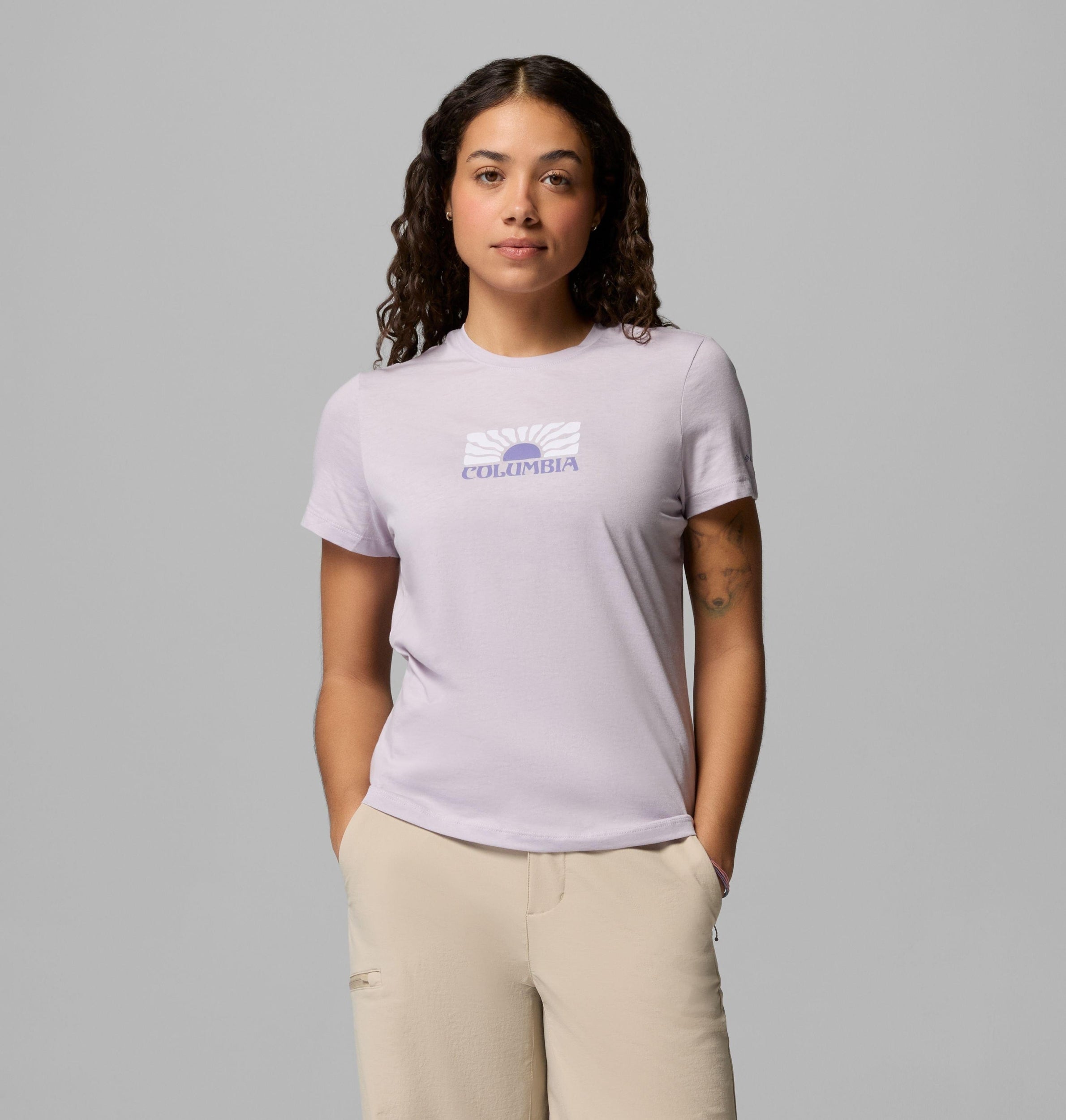 COLUMBIA Ruby Springs Graphic Fitted SS Wandershirts /-hemden COLUMBIA Lavender Pearl, Mountainview XS