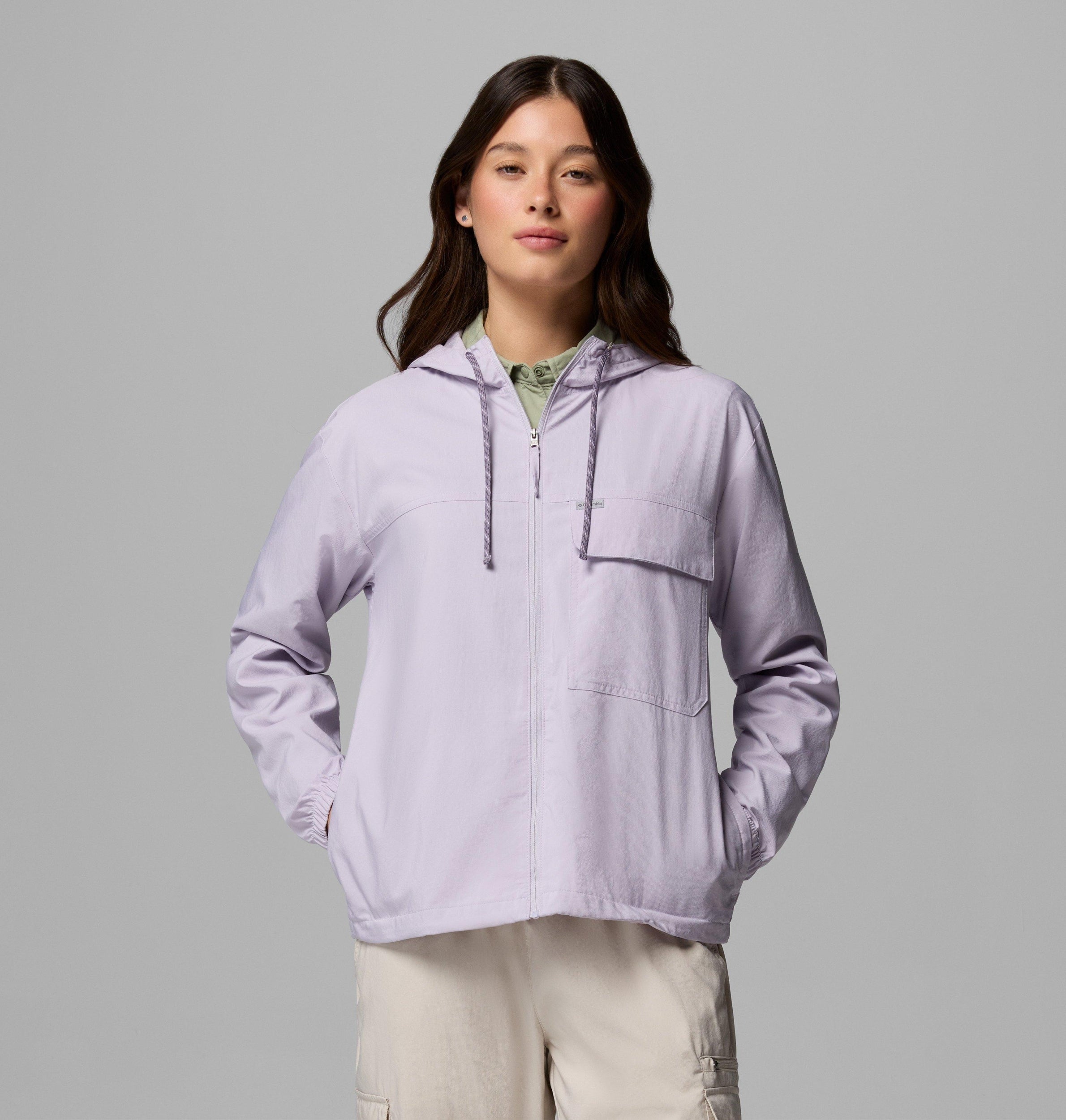COLUMBIA Skien Valley Hooded LS Shirt COLUMBIA Lavender Pearl, Black XS