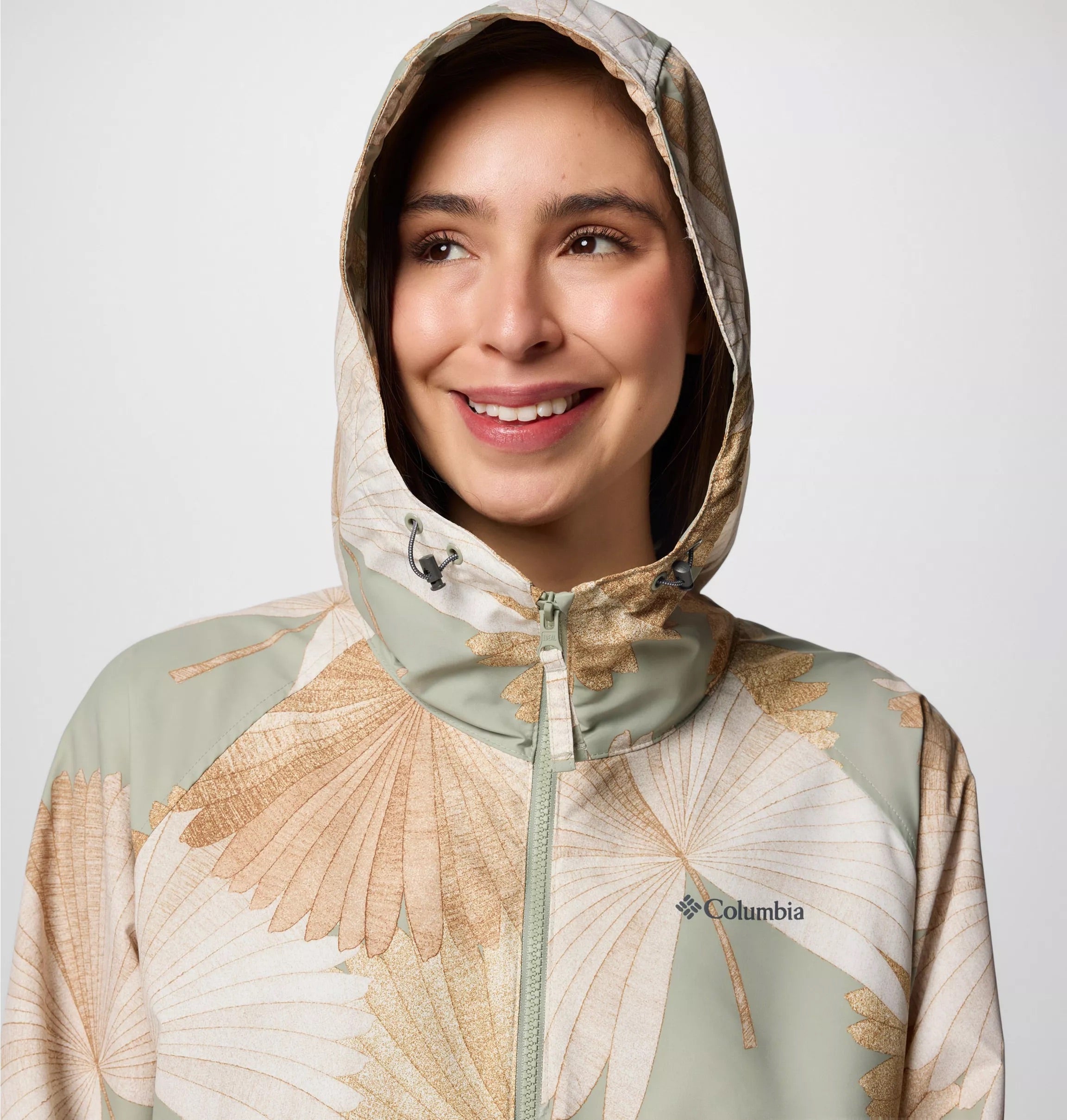 COLUMBIA Spire Valley Printed Windbreaker Safari Window Plaid COLUMBIA