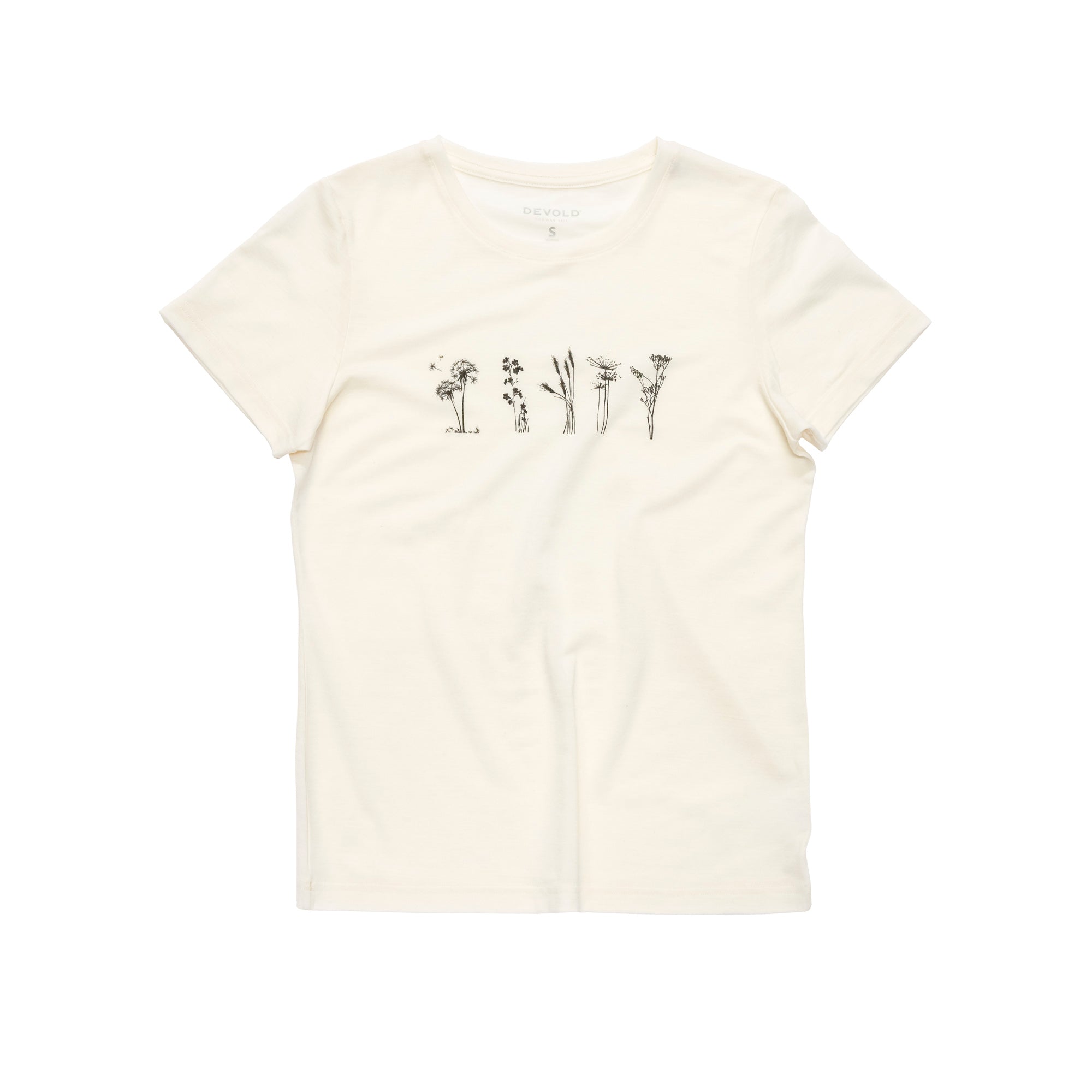 DEVOLD CLASSIC "FLOWERS" TEE WMN Wandershirts /-hemden DEVOLD WHITE XS
