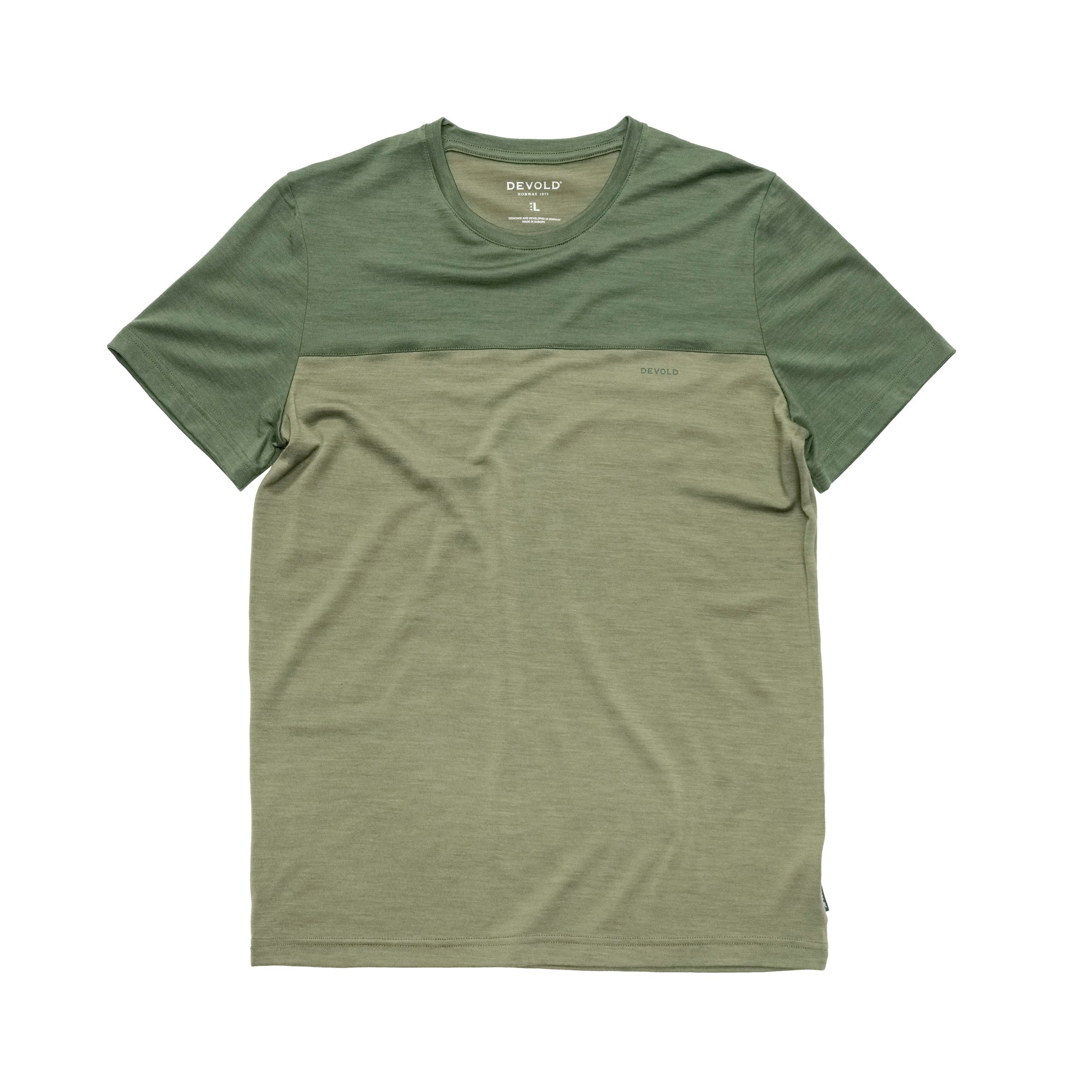 DEVOLD CLASSIC LINEAR TEE MAN Wandershirts /-hemden DEVOLD FOREST/LICHEN S