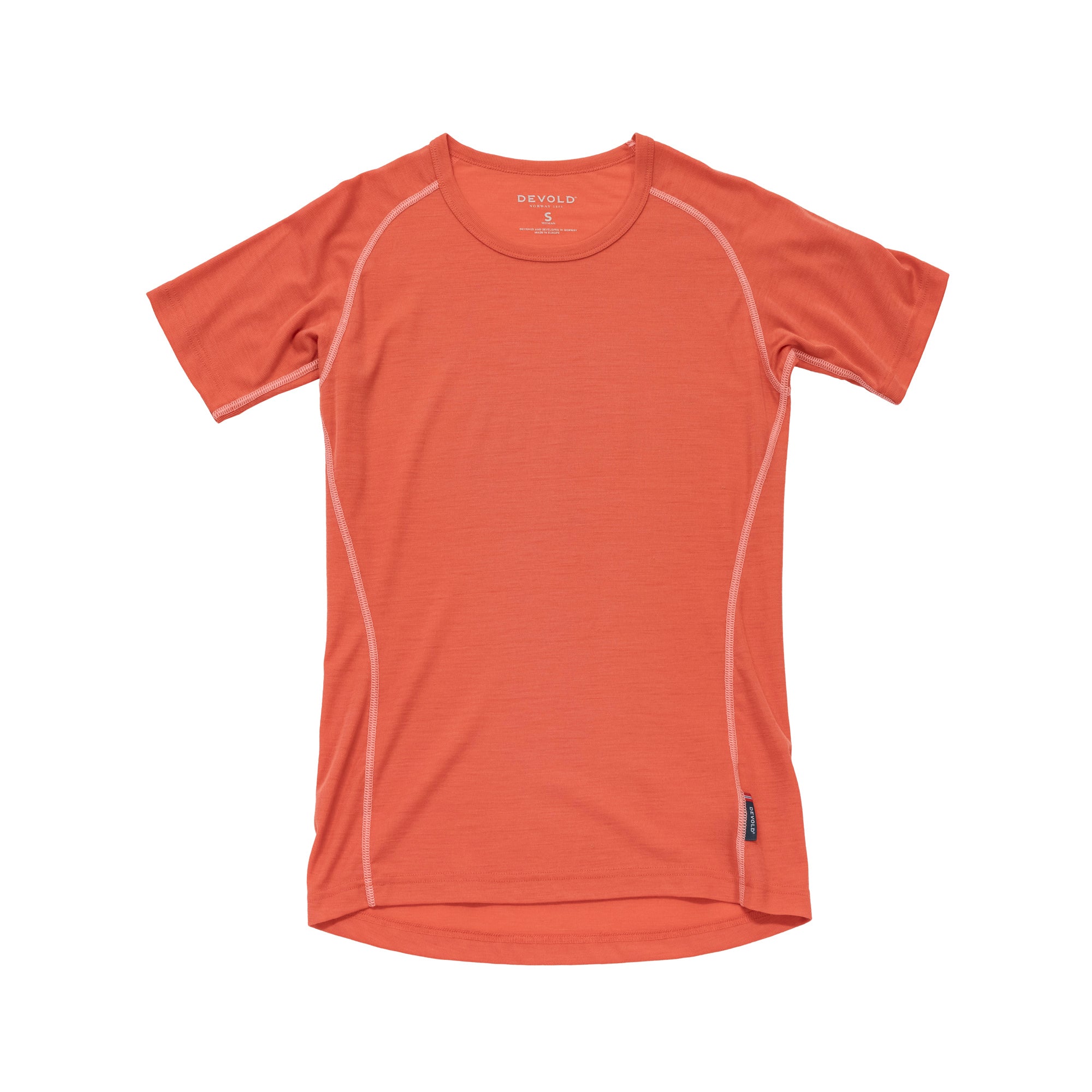 DEVOLD LAUPAREN MERINO 190 BASE TEE WMN DEVOLD CORAL XS