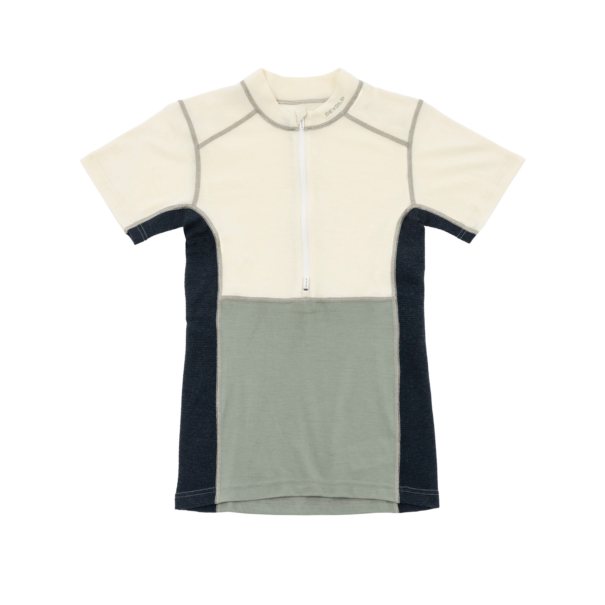 DEVOLD LAUPAREN MERINO 190 ZIP TEE WMN DEVOLD RAW WHITE/FOG/INK XS