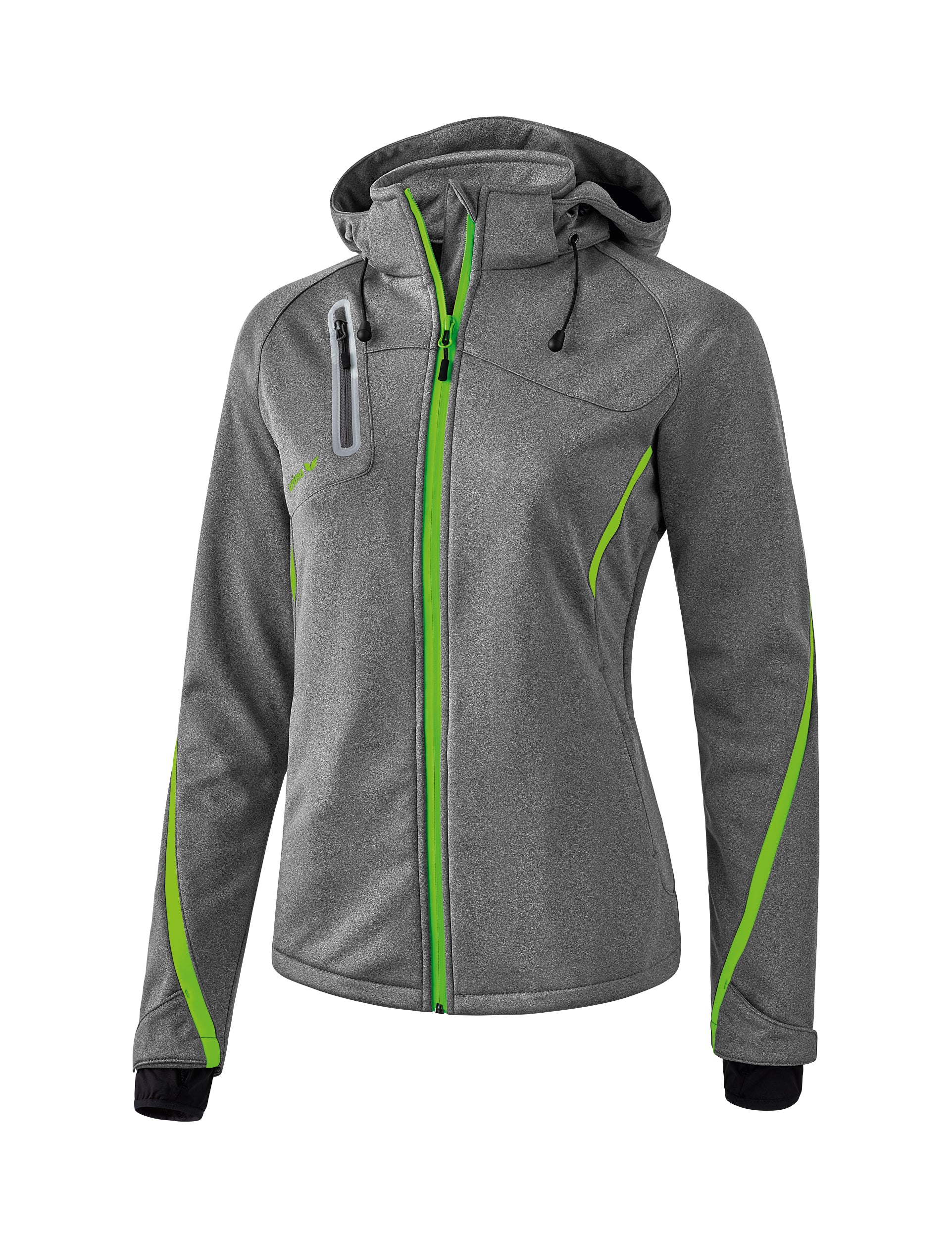 ERIMA softshell jacket FUNCTION Trainingsjacken ERIMA grey melange/green gecko 36