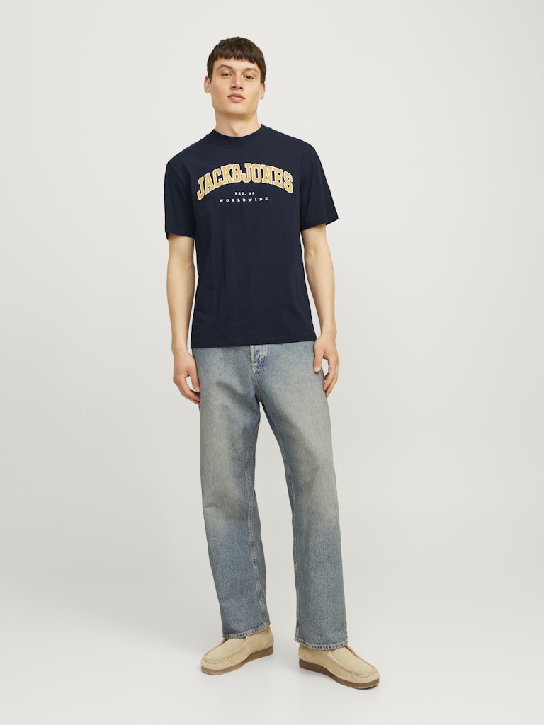 JACK & JONES JJECALEB VARSITY TEE SS O-NECK NOOS Navy Blazer Freizeitshirts /-hemden JACK & JONES