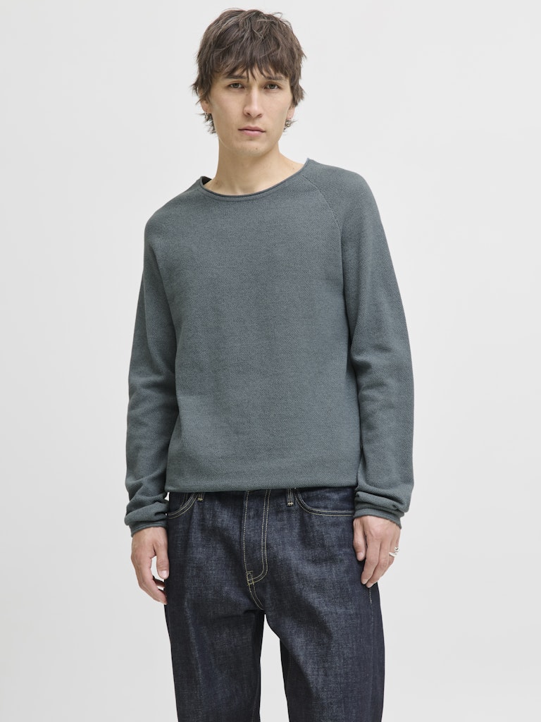 JACK & JONES JJEHILL KNIT CREW NECK NOOS Iceberg Green/Twist Freizeitpullover JACK & JONES