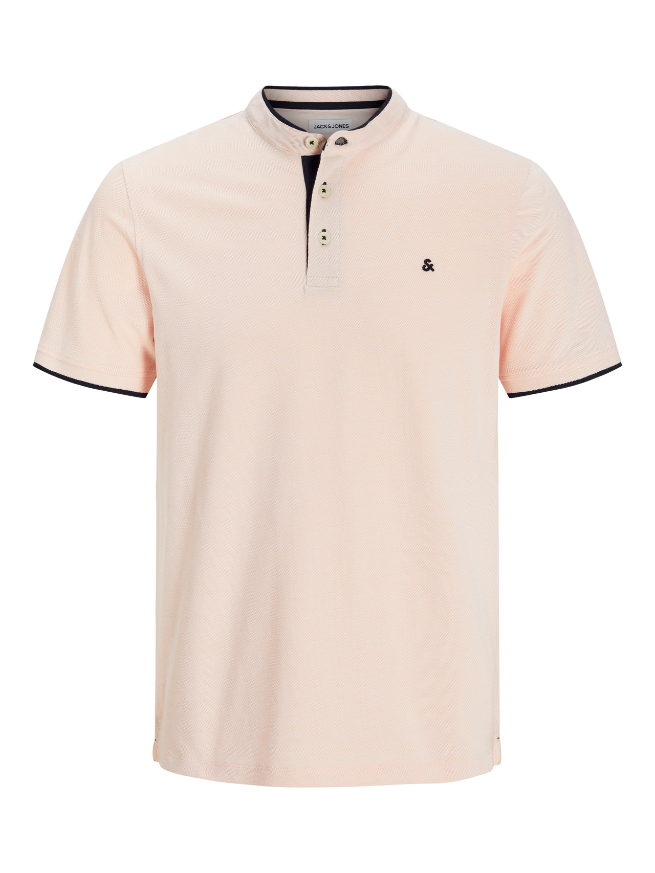 JACK & JONES JJEPAULOS MAO POLO SS NOOS Bright Cobalt Freizeitshirts /-hemden JACK & JONES Peach Parfait M