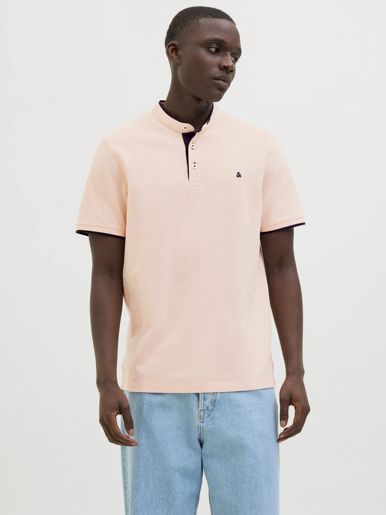 JACK & JONES JJEPAULOS MAO POLO SS NOOS Bright Cobalt Freizeitshirts /-hemden JACK & JONES