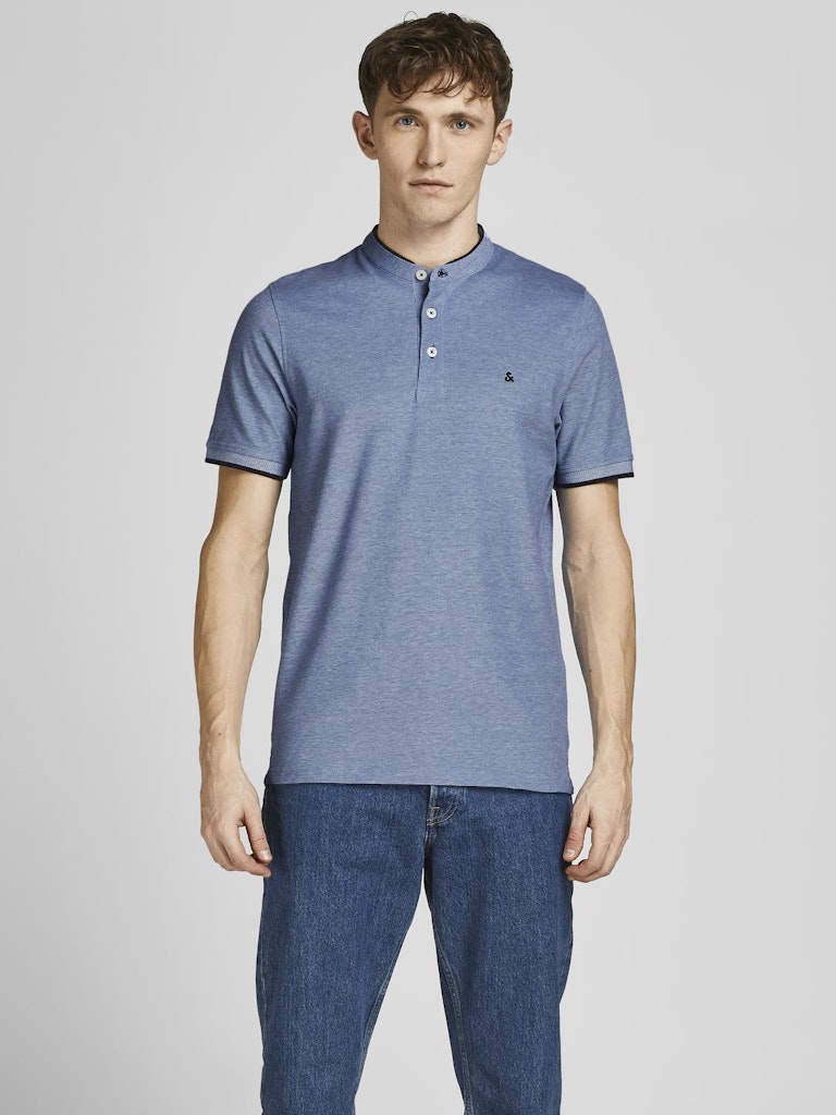 JACK & JONES JJEPAULOS MAO POLO SS NOOS Bright Cobalt Freizeitshirts /-hemden JACK & JONES