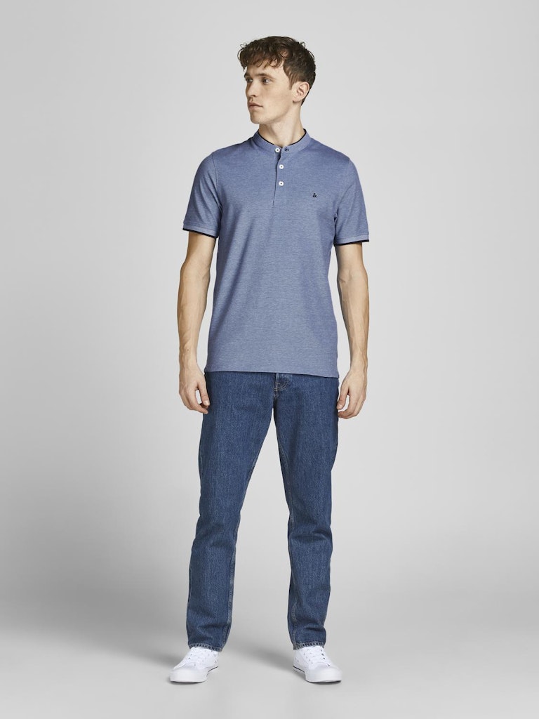 JACK & JONES JJEPAULOS MAO POLO SS NOOS Bright Cobalt Freizeitshirts /-hemden JACK & JONES