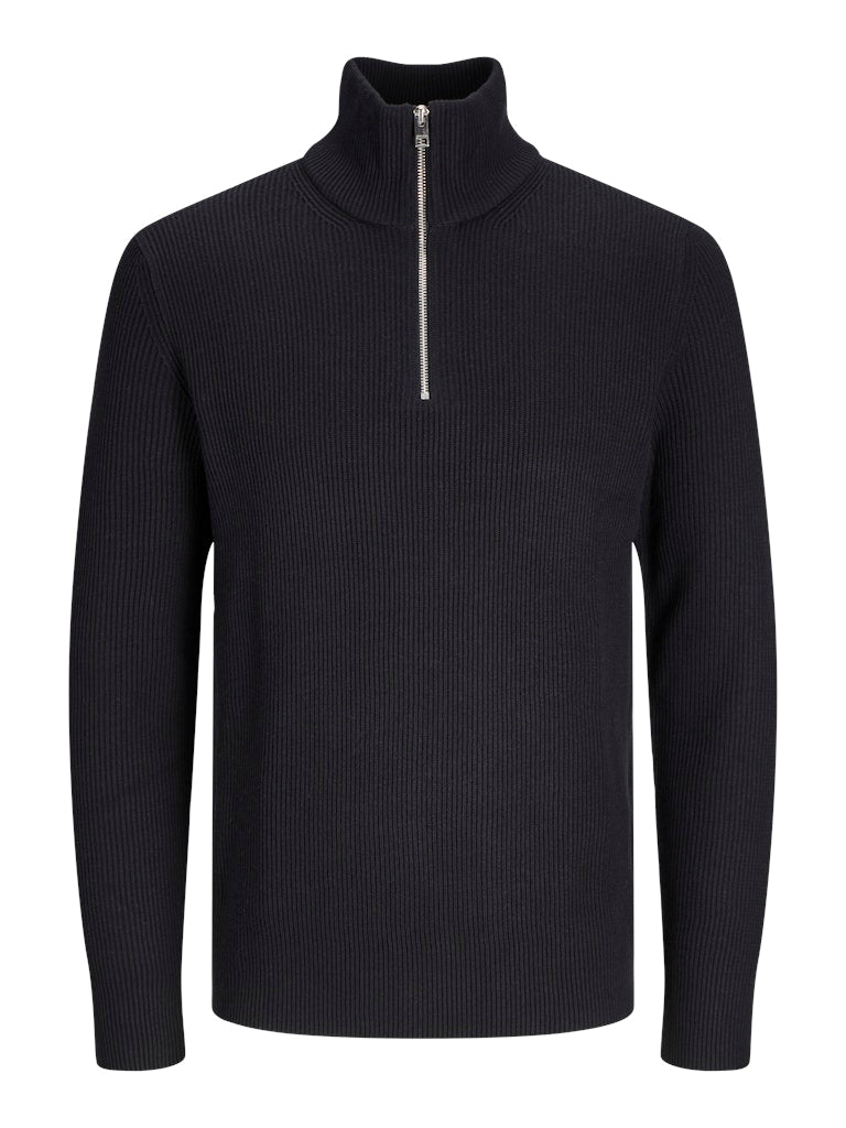 JACK & JONES JJEPERFECT KNIT HALF ZIP SN Freizeitpullover JACK & JONES Black S
