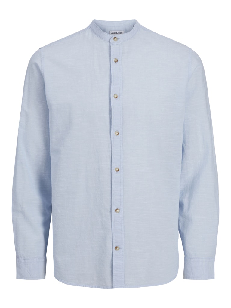 JACK & JONES JJESUMMER BAND SHIRT LS SN White Freizeitshirts /-hemden JACK & JONES Chambray Blue S