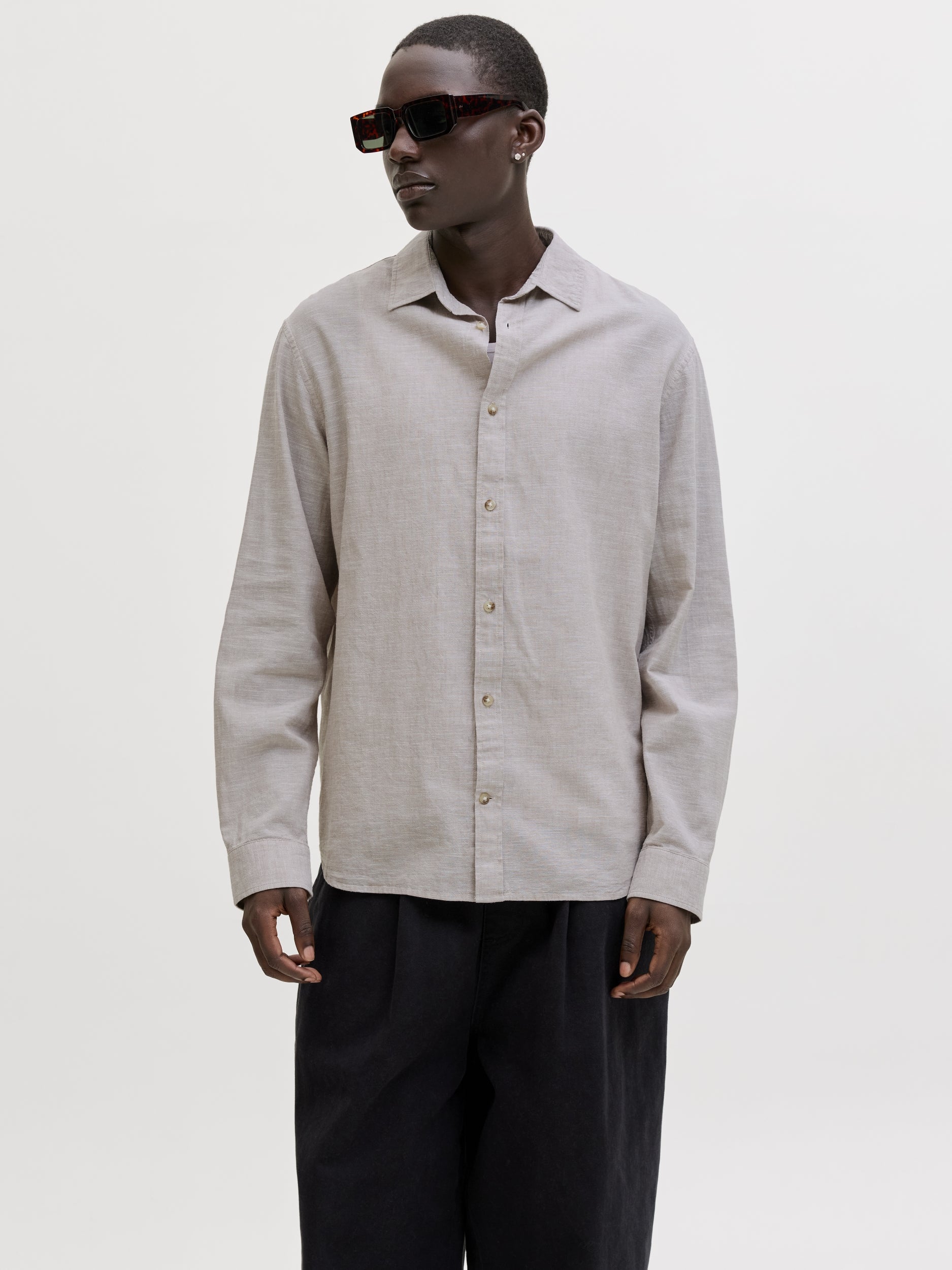 JACK & JONES JJESUMMER LINEN BLEND SHIRT L/S SN Freizeitshirts /-hemden JACK & JONES