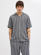 JACK & JONES JORCOBA STRIPE RESORT SHIRT SS SN Freizeitshirts /-hemden JACK & JONES Ocean Cavern S