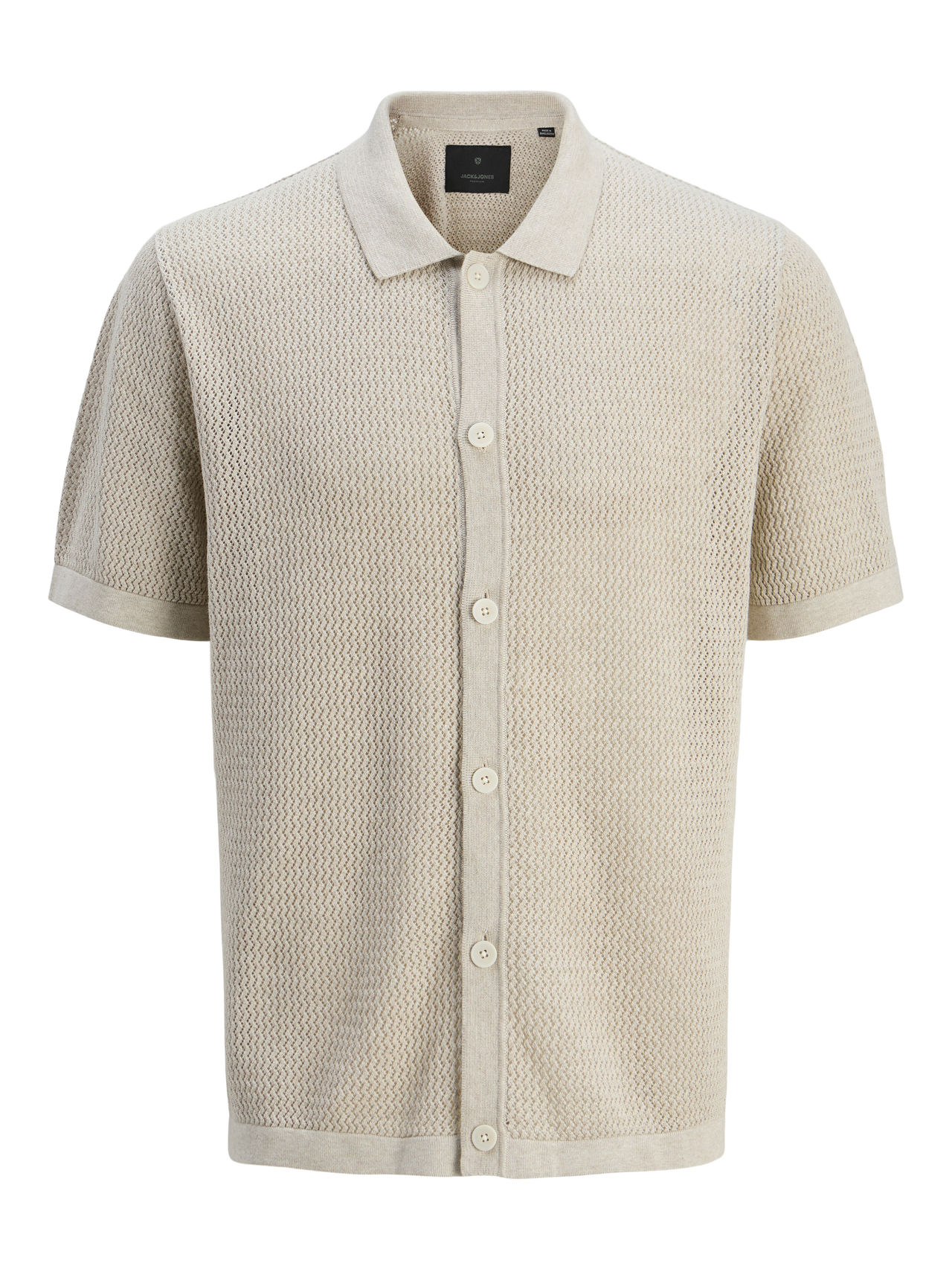 JACK & JONES JPRBLAARTO KNIT POLO SS Freizeitshirts /-hemden JACK & JONES Whitecap Gray/Melange S