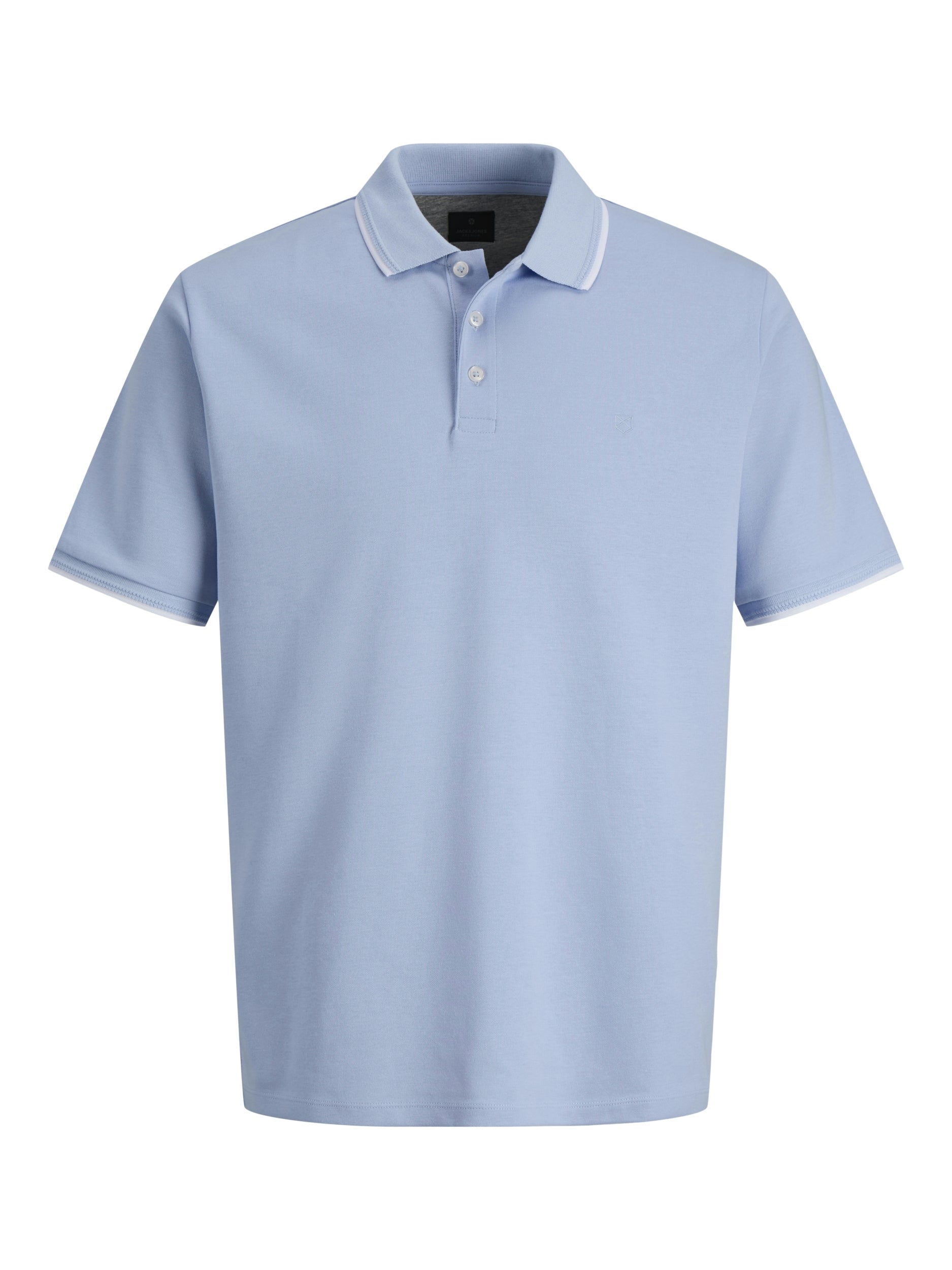 JACK & JONES JPRBLAETHAN DETAIL SS POLO SN Freizeitshirts /-hemden JACK & JONES Chambray Blue S