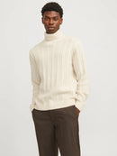 JACK & JONES JPRBLATRENT KNIT CABLE ROLL NECK BF Freizeitpullover JACK & JONES Summer Sand/Melange S