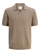 JACK & JONES JPRCCWILDER KNIT SPLIT NECK Freizeitshirts /-hemden JACK & JONES Greige S