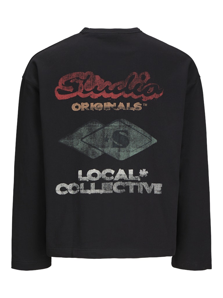 JACK & JONES JORRETIRO BACK SWEAT CREW NECK SE25 Black Freizeitpullover JACK & JONES