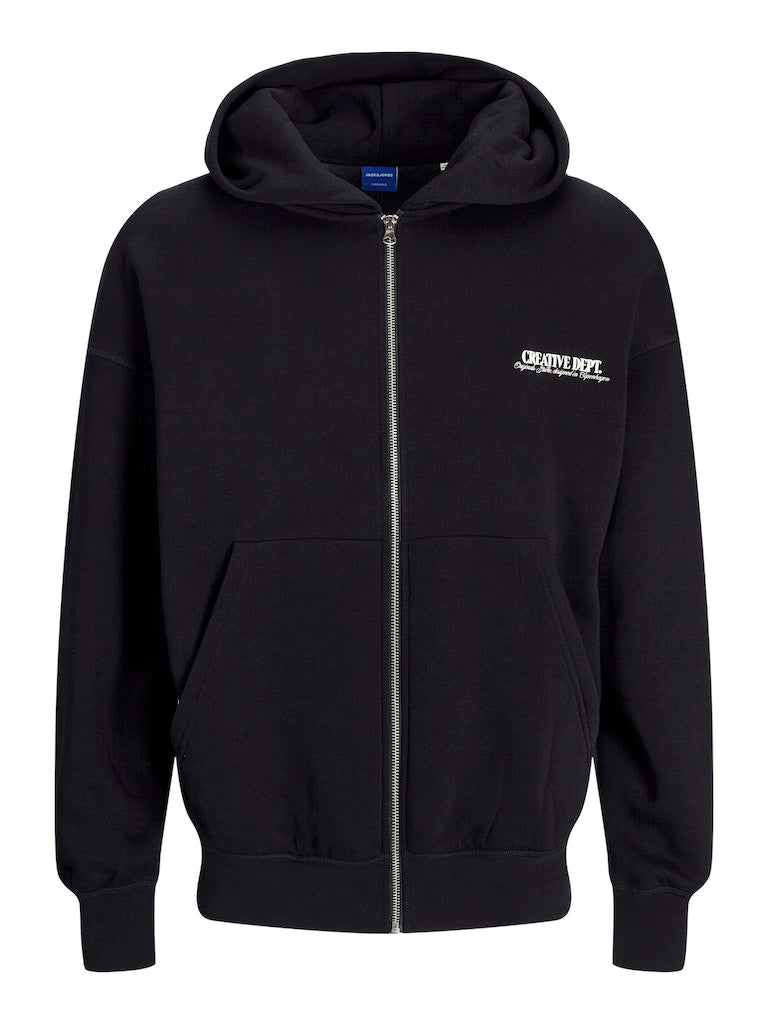 JACK & JONES JORROXBURY BACK SWEAT ZIP HOOD Antique White Freizeitjacken JACK & JONES Black S