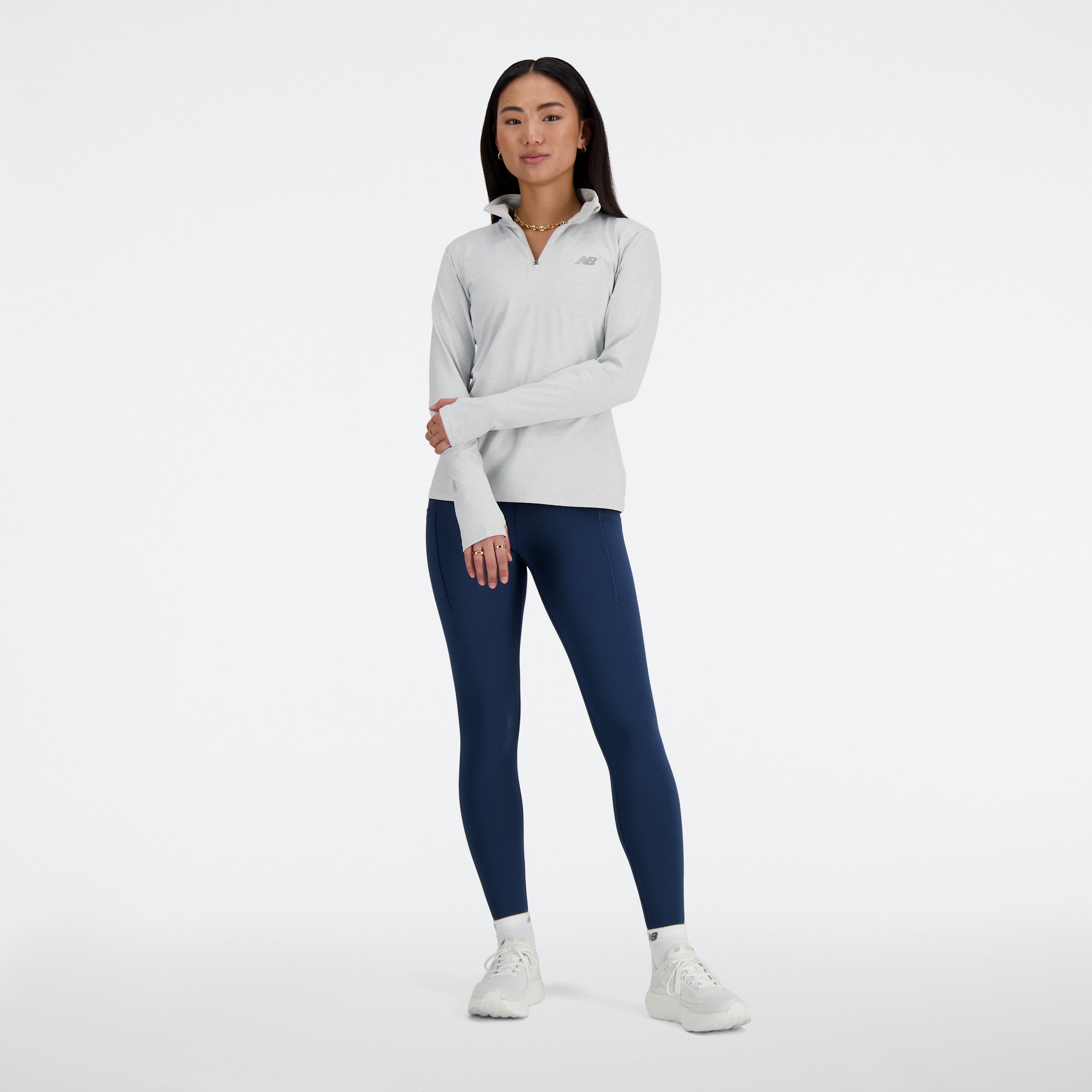 NEW BALANCE Sport Essentials Space Dye Quarter Laufshirts NEW BALANCE AHH XS