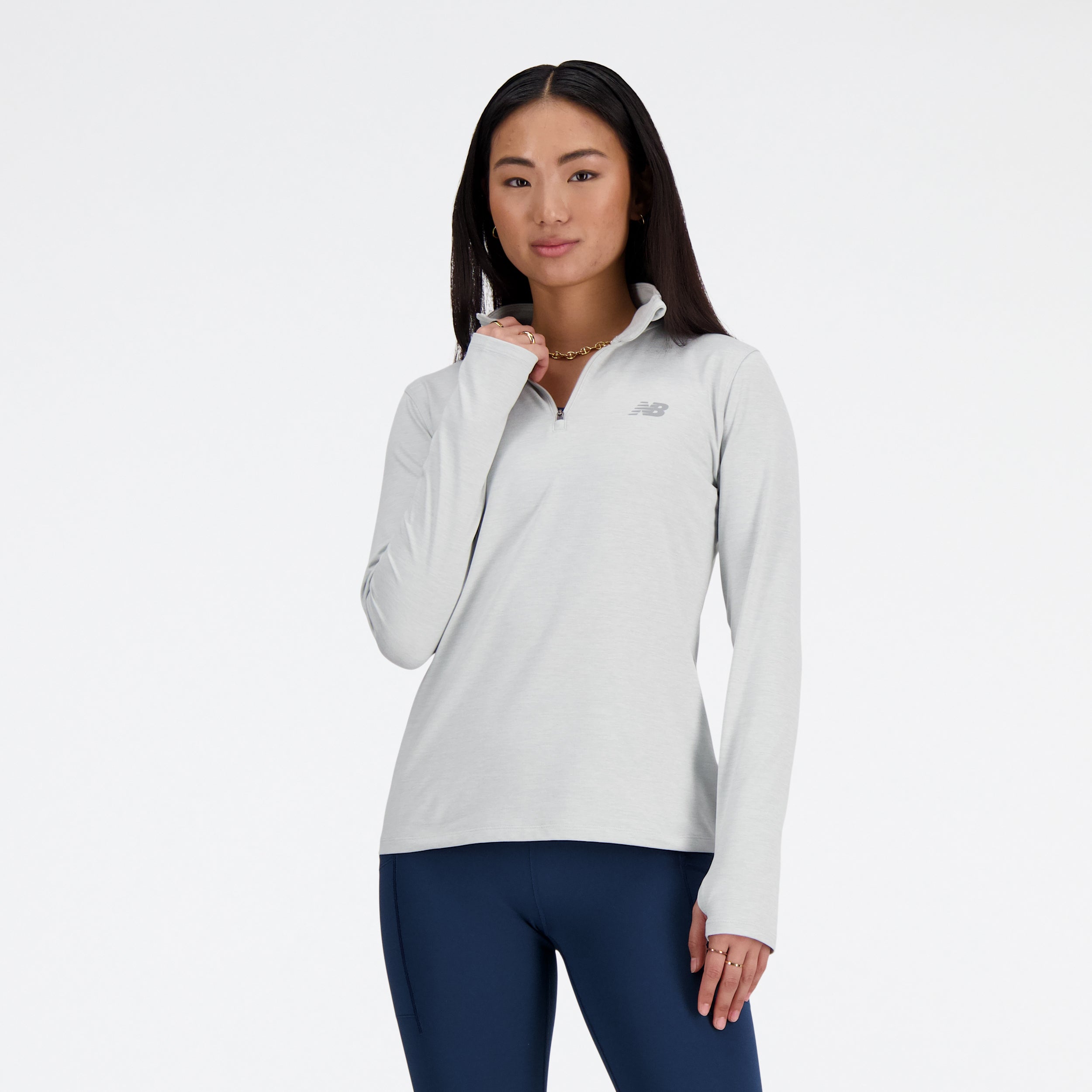 NEW BALANCE Sport Essentials Space Dye Quarter Laufshirts NEW BALANCE