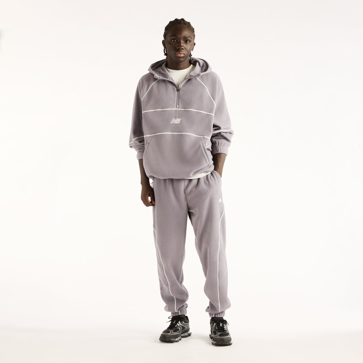 NEW BALANCE Trackside Polar Fleece Hoodie Fußballoberteile NEW BALANCE Grey S