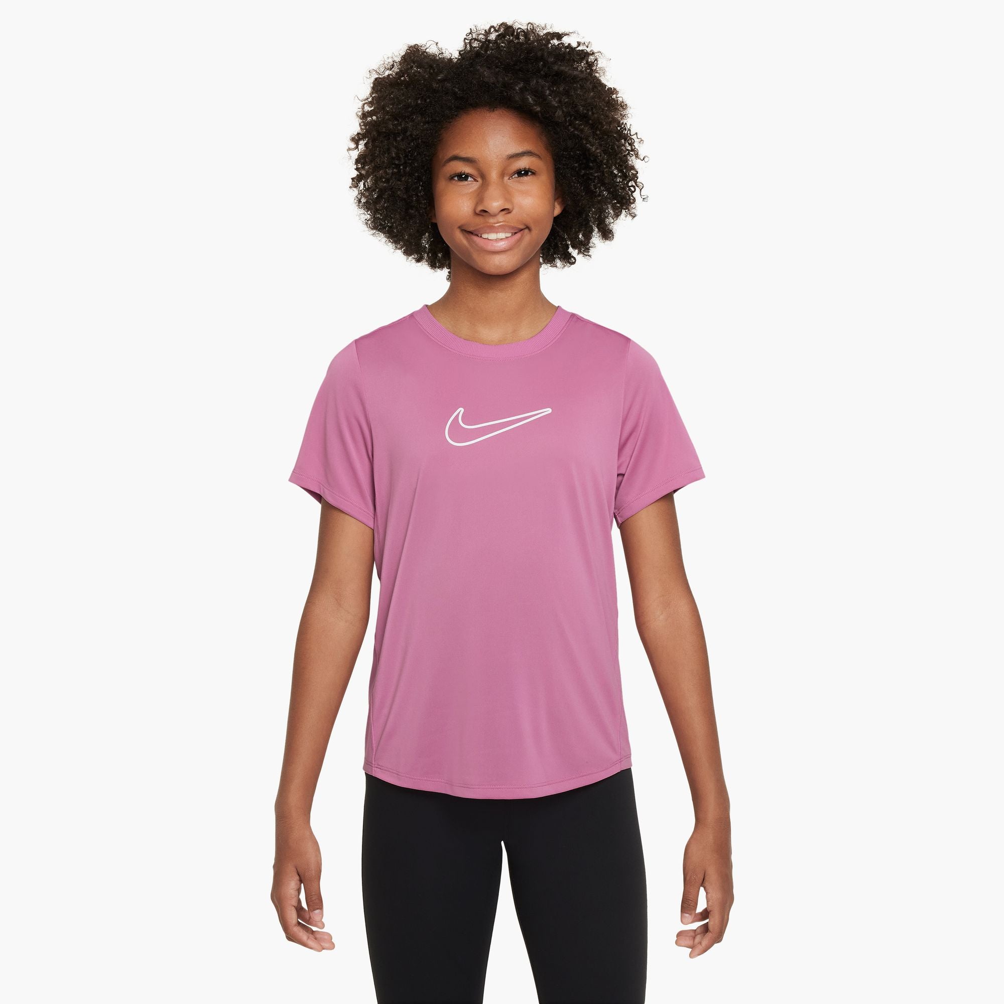 NIKE G NK DF ONE STD SS TOP HBR Pullover & Fleece NIKE MAGIC FLAMINGO/WHITE M