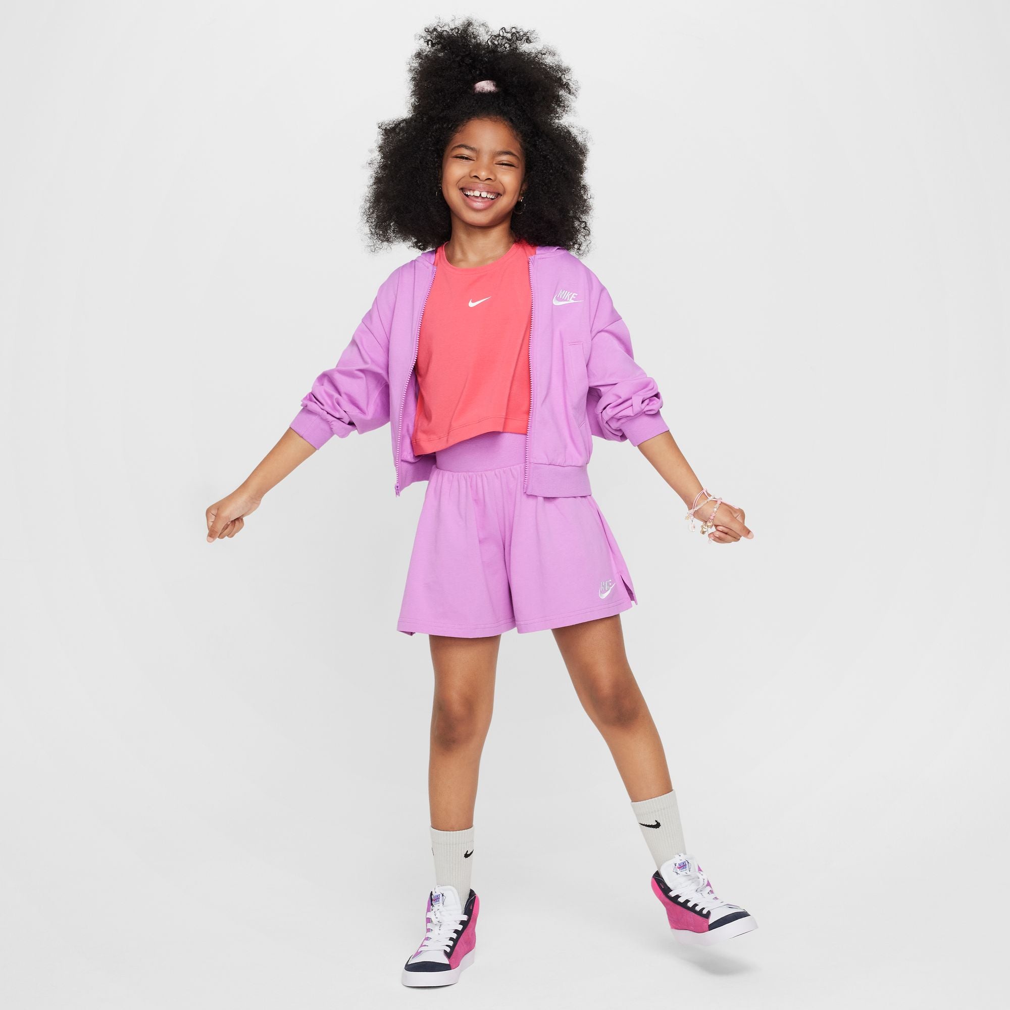 NIKE G NSW FZ HDY JSY LBR 010 BLACK/FLAT PEWTER Freizeitpullover NIKE