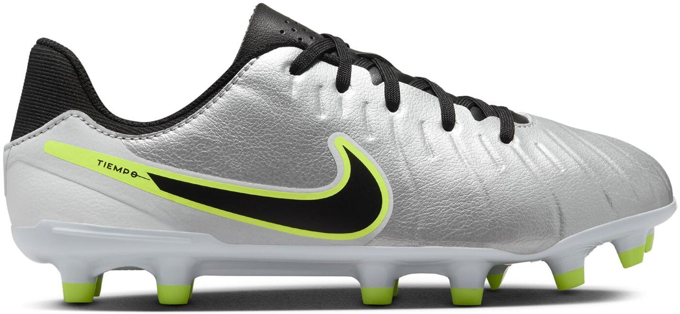 NIKE JR LEGEND 10 ACADEMY FG/MG Naturrasen NIKE METALLIC SILVER/BLACK-VOLT 35.5