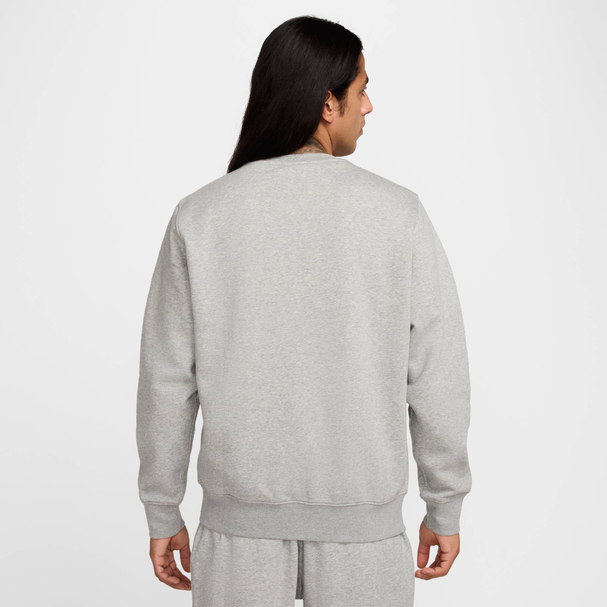 NIKE M NK CLUB BB CREW NSW GFX 063 DK GREY HEATHER/BLACK Freizeitpullover NIKE