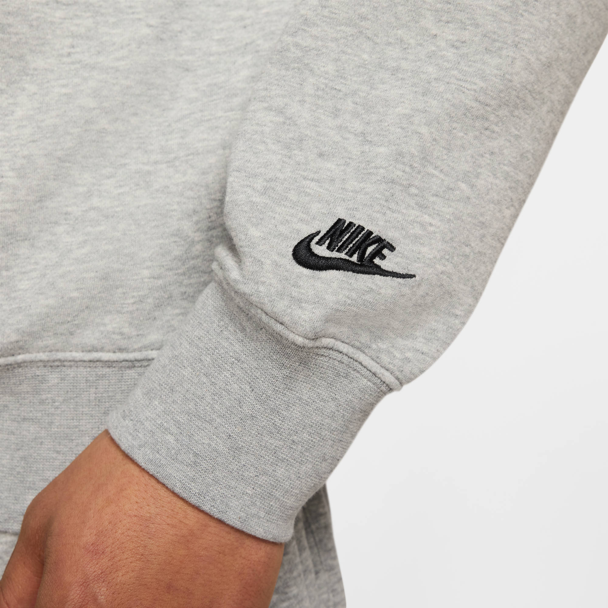 NIKE M NK CLUB BB CREW NSW GFX 063 DK GREY HEATHER/BLACK Freizeitpullover NIKE