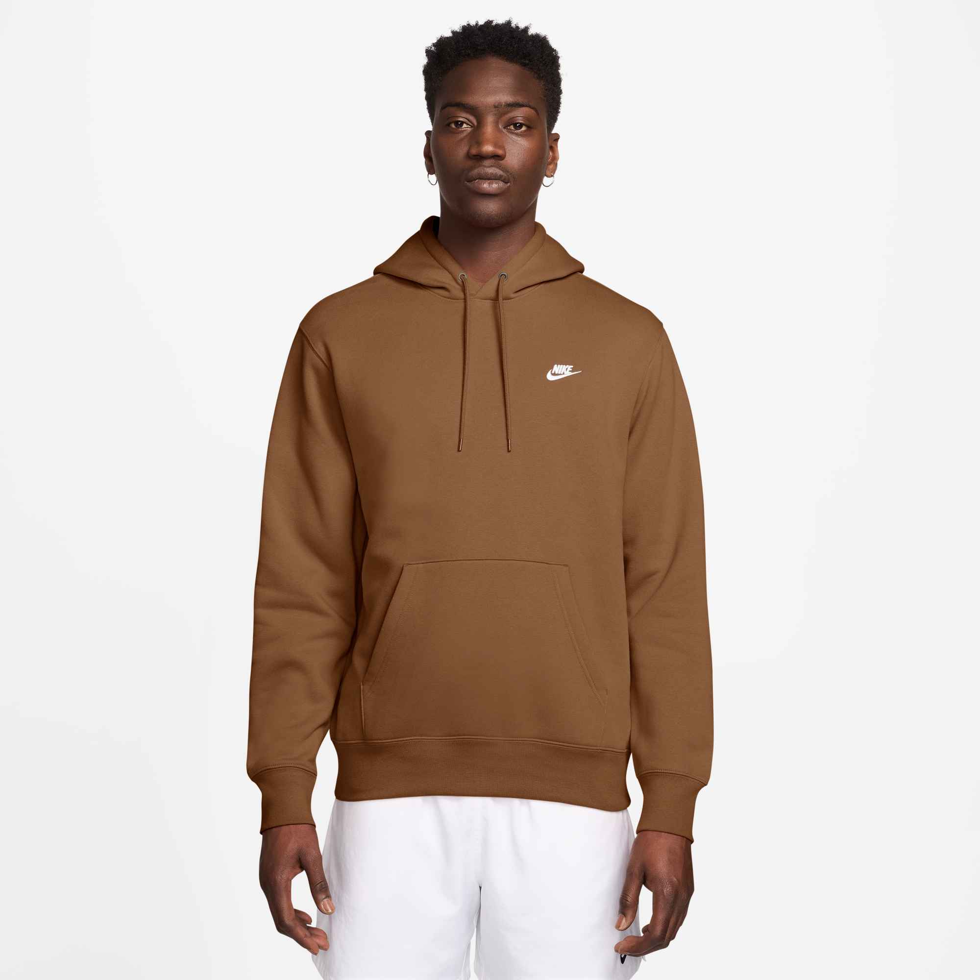 NIKE M NK CLUB BB PO HOODIE Freizeitshirts /-hemden NIKE ALE BROWN/ALE BROWN/WHITE S
