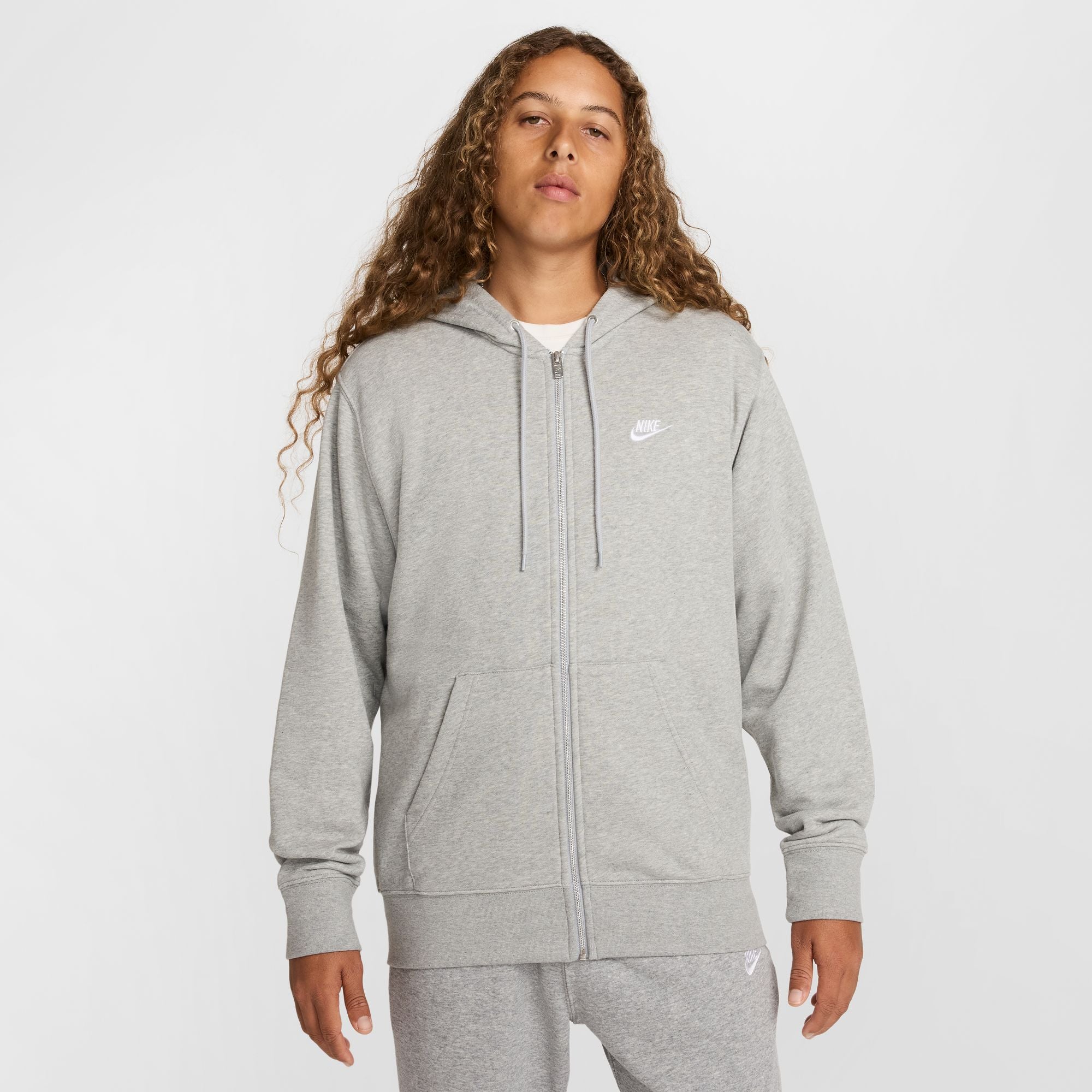NIKE M NK CLUB FT FZ HOODIE Fußballoberteile NIKE DK GREY HEATHER XXL