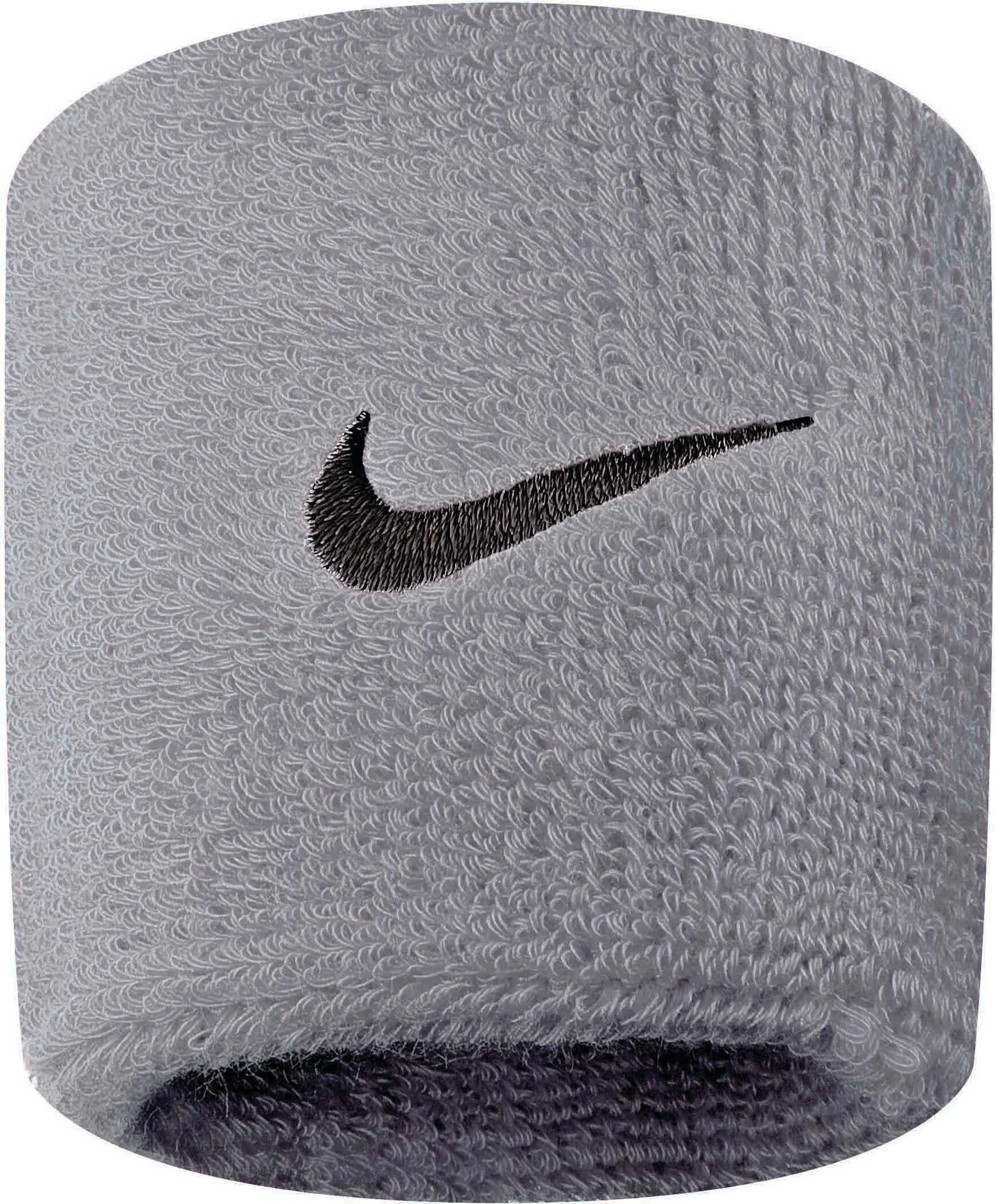NIKE NIKE SWOOSH WRISTBANDS Fußballzubehör NIKE 1307 GREY HEATHER/BLACK -