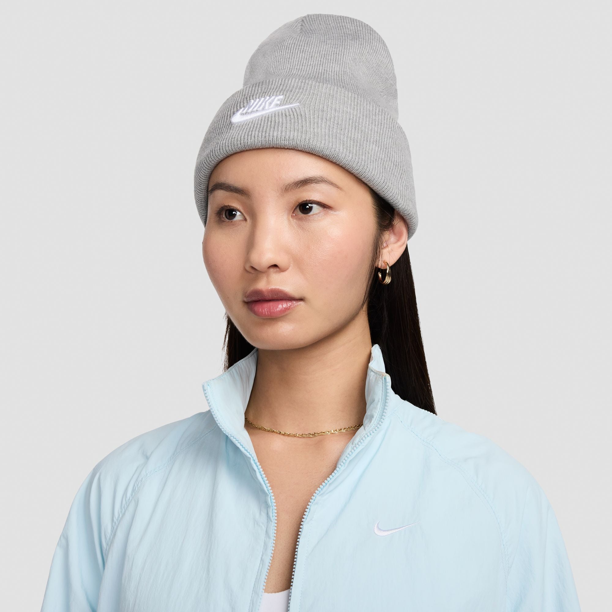 NIKE U NK PEAK BEANIE TC FUT F24 L Caps NIKE DK GREY HEATHER/WHITE -