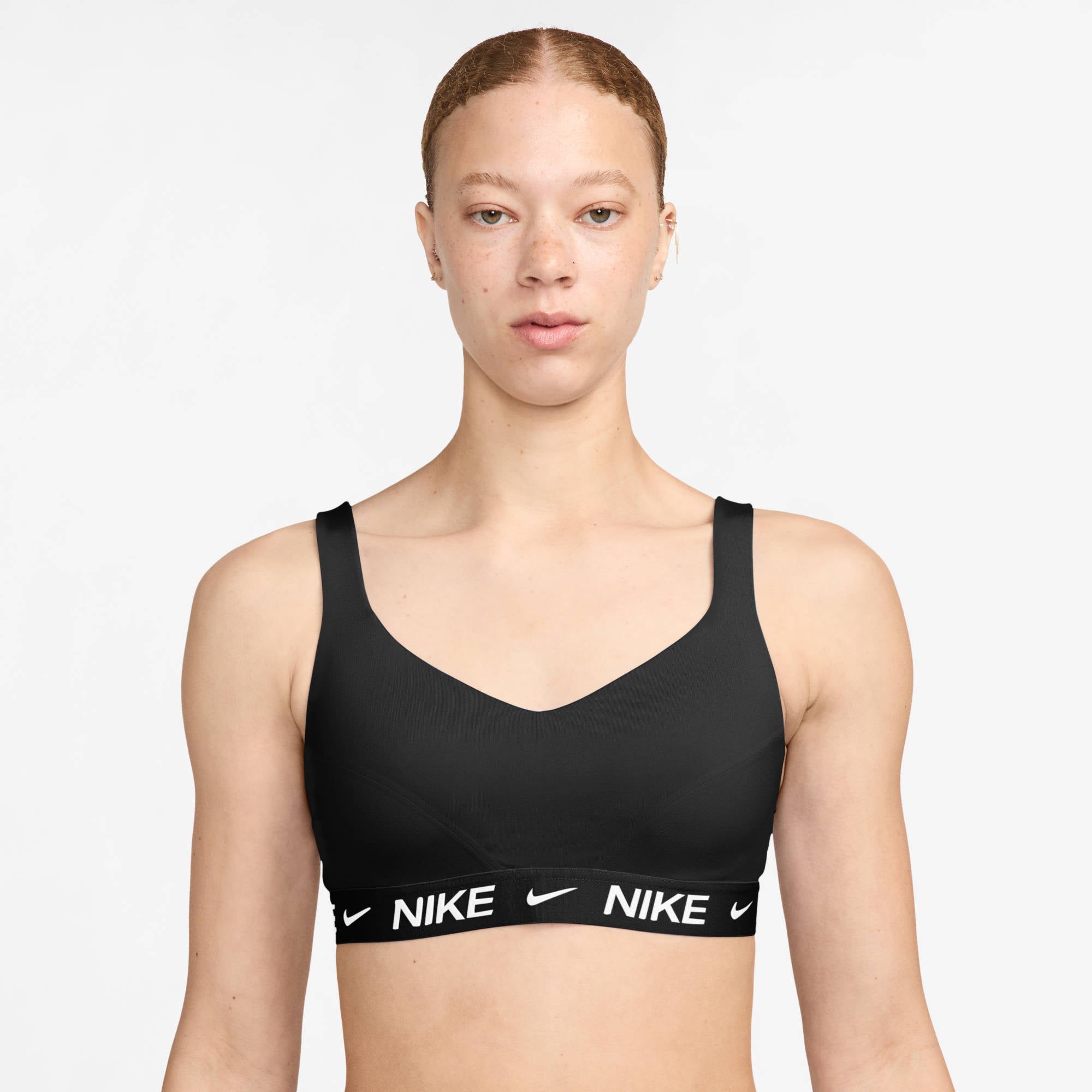 NIKE W NK DF INDY HGH SPT BRA Trainingsshirts NIKE BLACK/LT ARCTIC PINK/BLACK/WHI XS