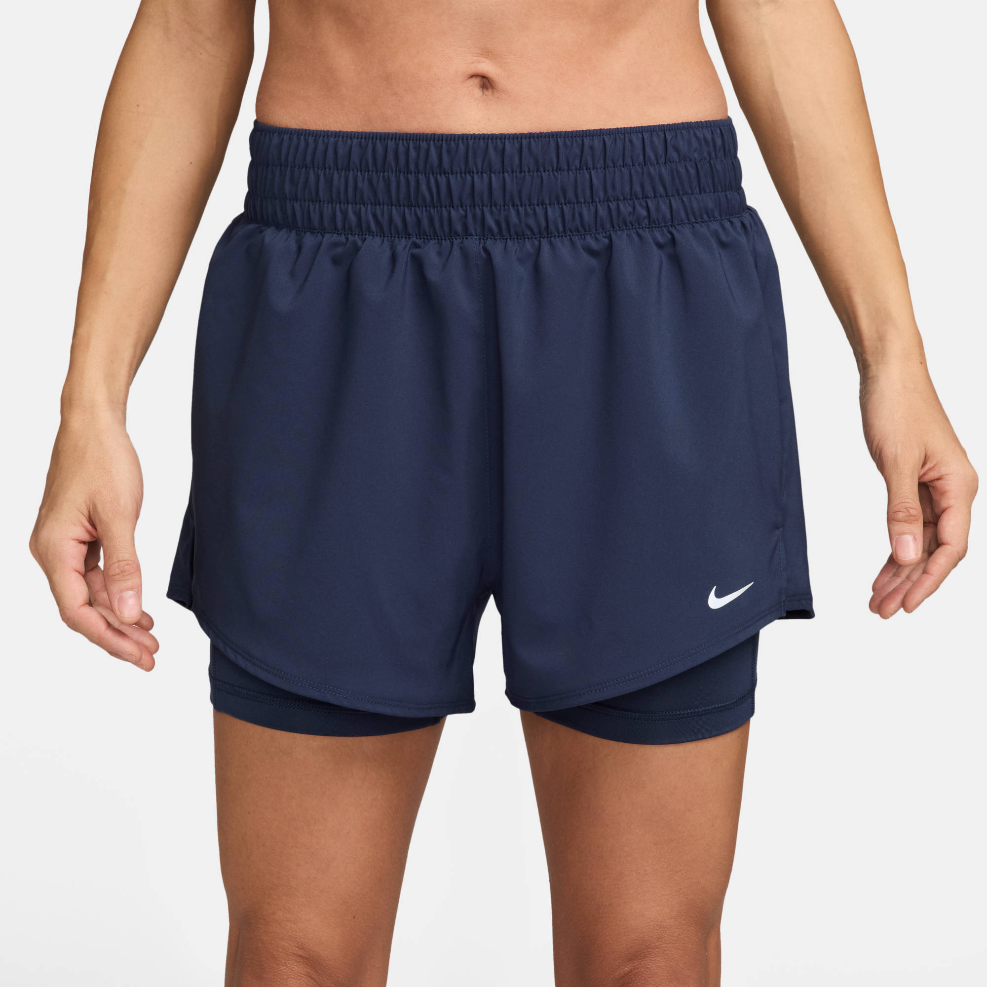 NIKE W NK ONE DF HR 3IN 2N1 DAMEN SOMMERHOSE Trainingshosen & Jogginghosen NIKE 410 MIDNIGHT NAVY/MIDNIGHT NAV XS