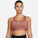 NIKE W NK SWSH MED SPT BRA BHs NIKE CANYON PINK/WHITE XS